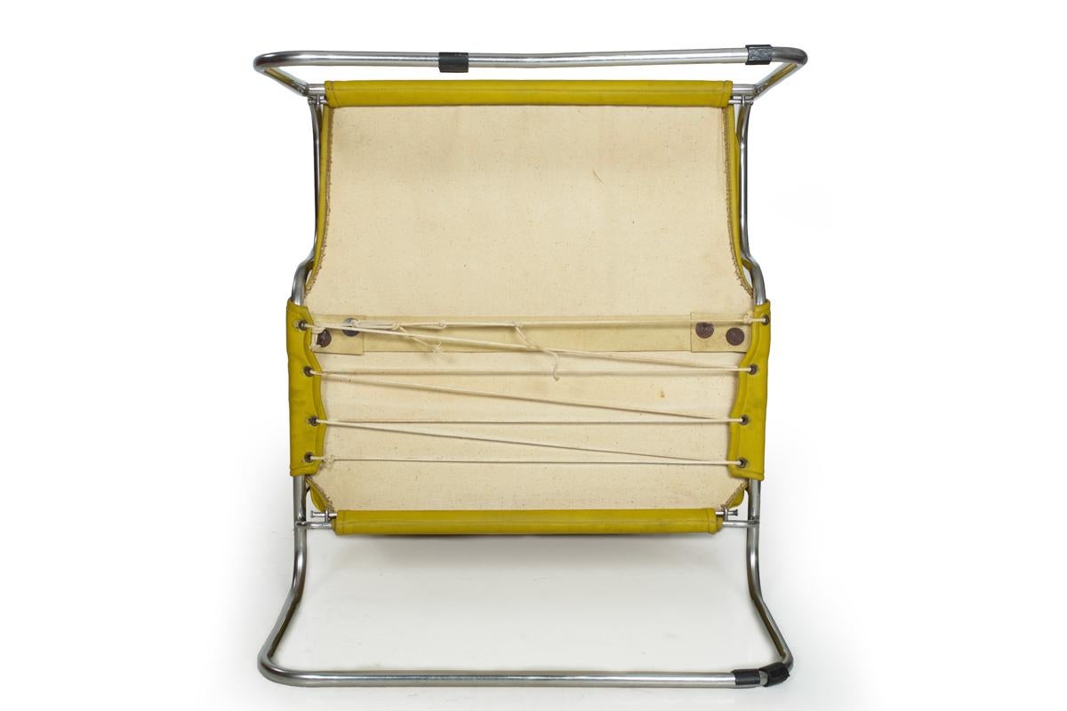 1970s Mid-Century Modern Bauhaus Tubular Chrome Steel Lounge Chairs, a Pair 7
