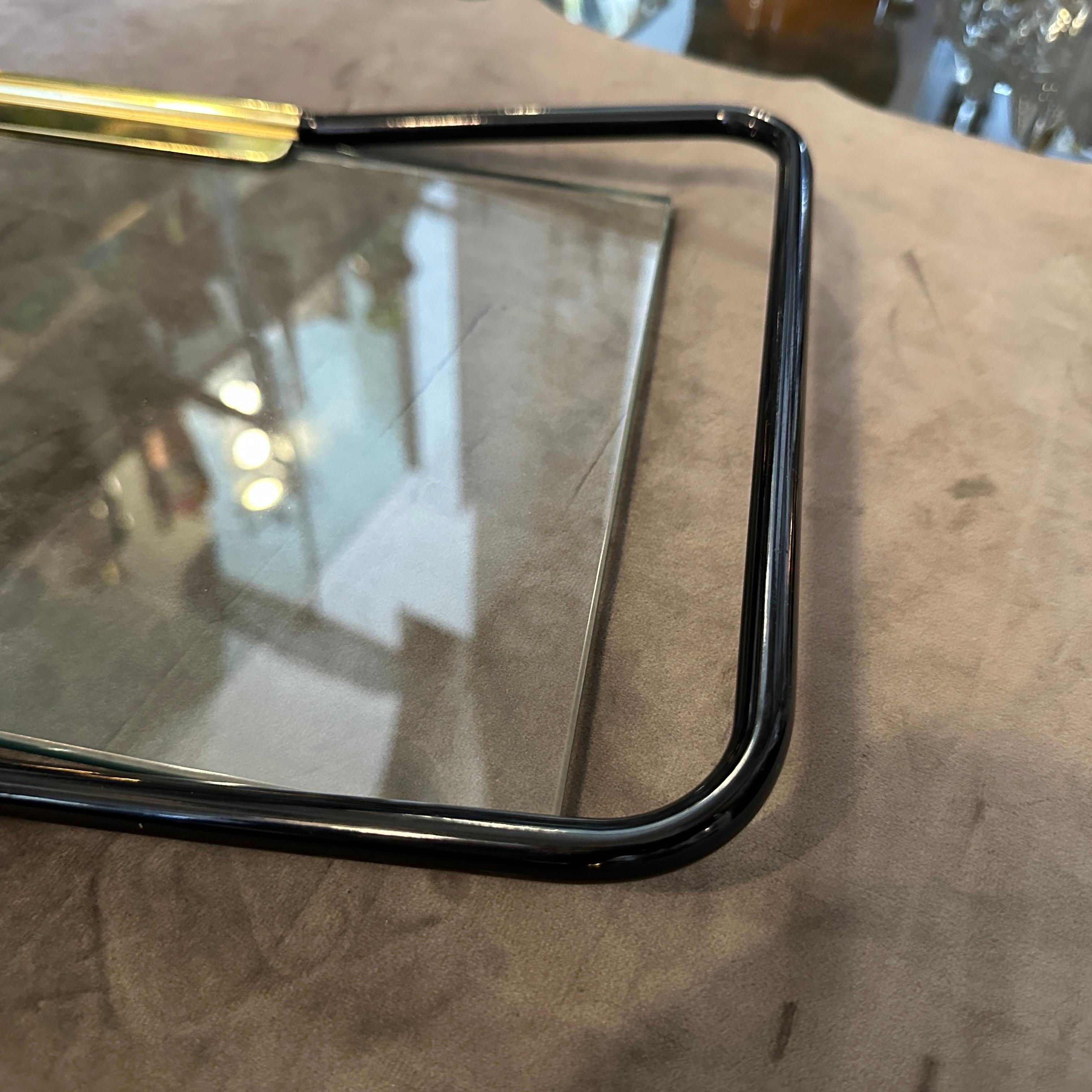1970s Mid-Century Modern Brass and Black Painted Metal by Mascagni In Excellent Condition For Sale In Aci Castello, IT