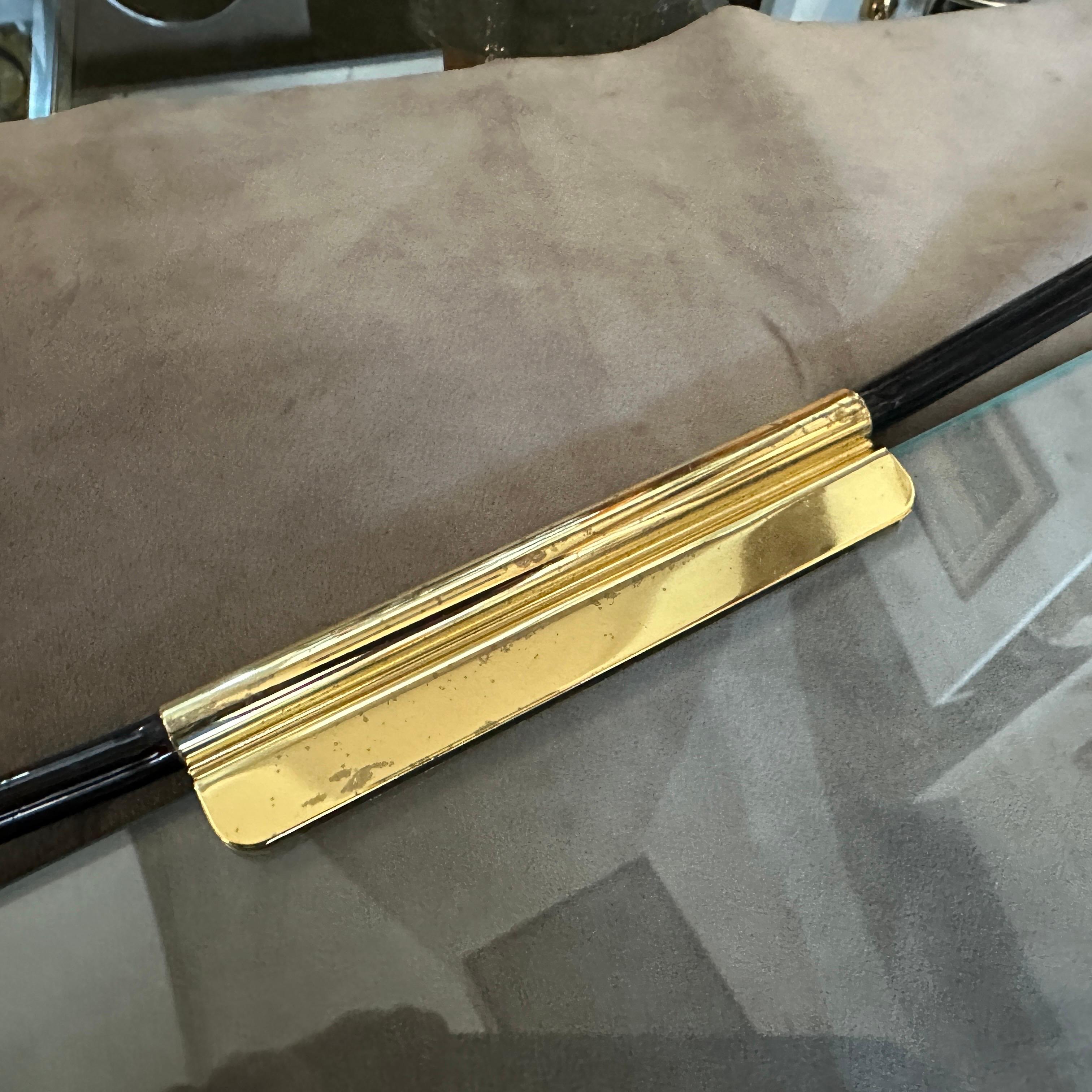 1970s Mid-Century Modern Brass and Black Painted Metal by Mascagni For Sale 2