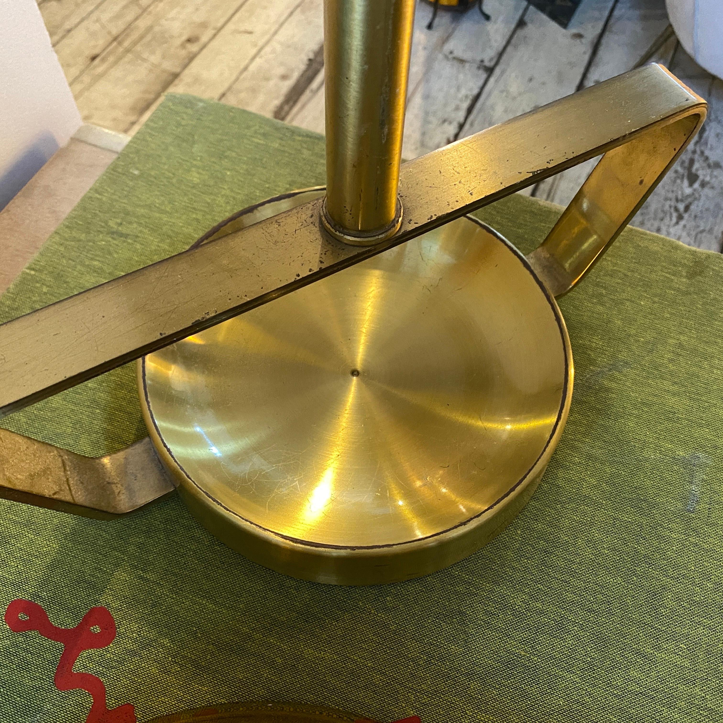 1970s Mid-Century Modern Brass and Brown Glass Italian Umbrella Stand 6