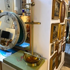 1970s Mid-Century Modern Brass and Brown Glass Italian Umbrella Stand