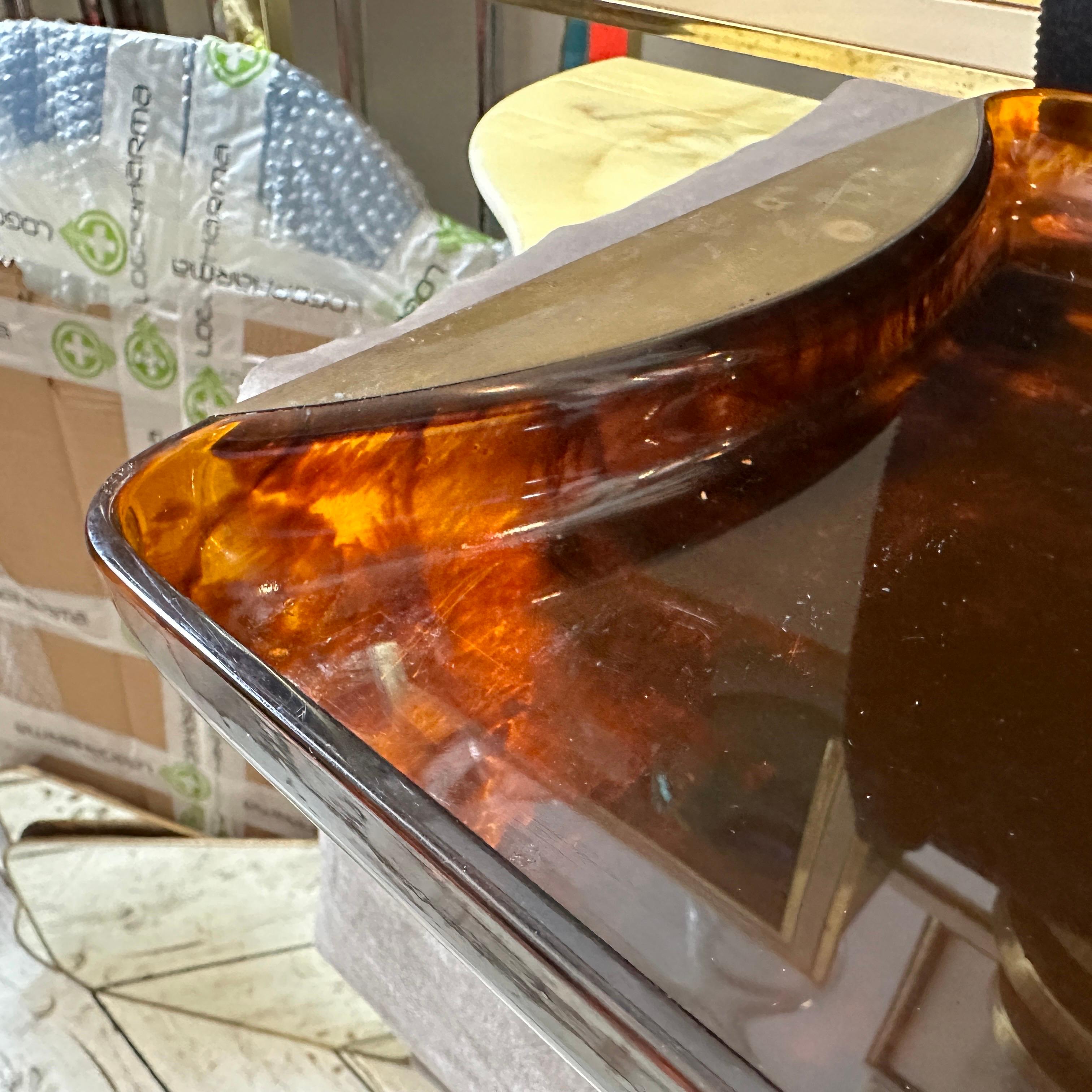 1970s Mid-Century Modern Brass and Lucite Italian Serving Tray by Guzzini 8
