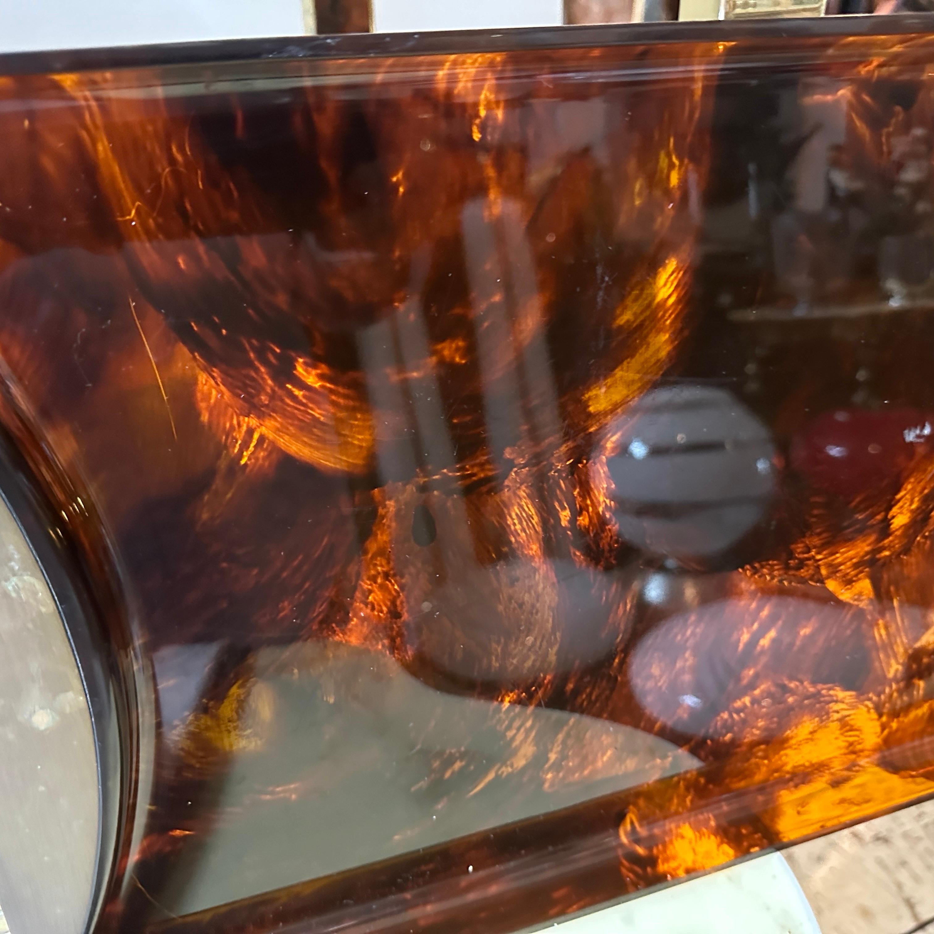 1970s Mid-Century Modern Brass and Lucite Italian Serving Tray by Guzzini 1