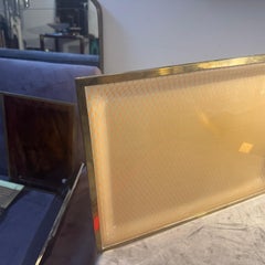 1970s Mid-Century Modern Brass and Plexiglass Tray by Liar of A. Cavalli