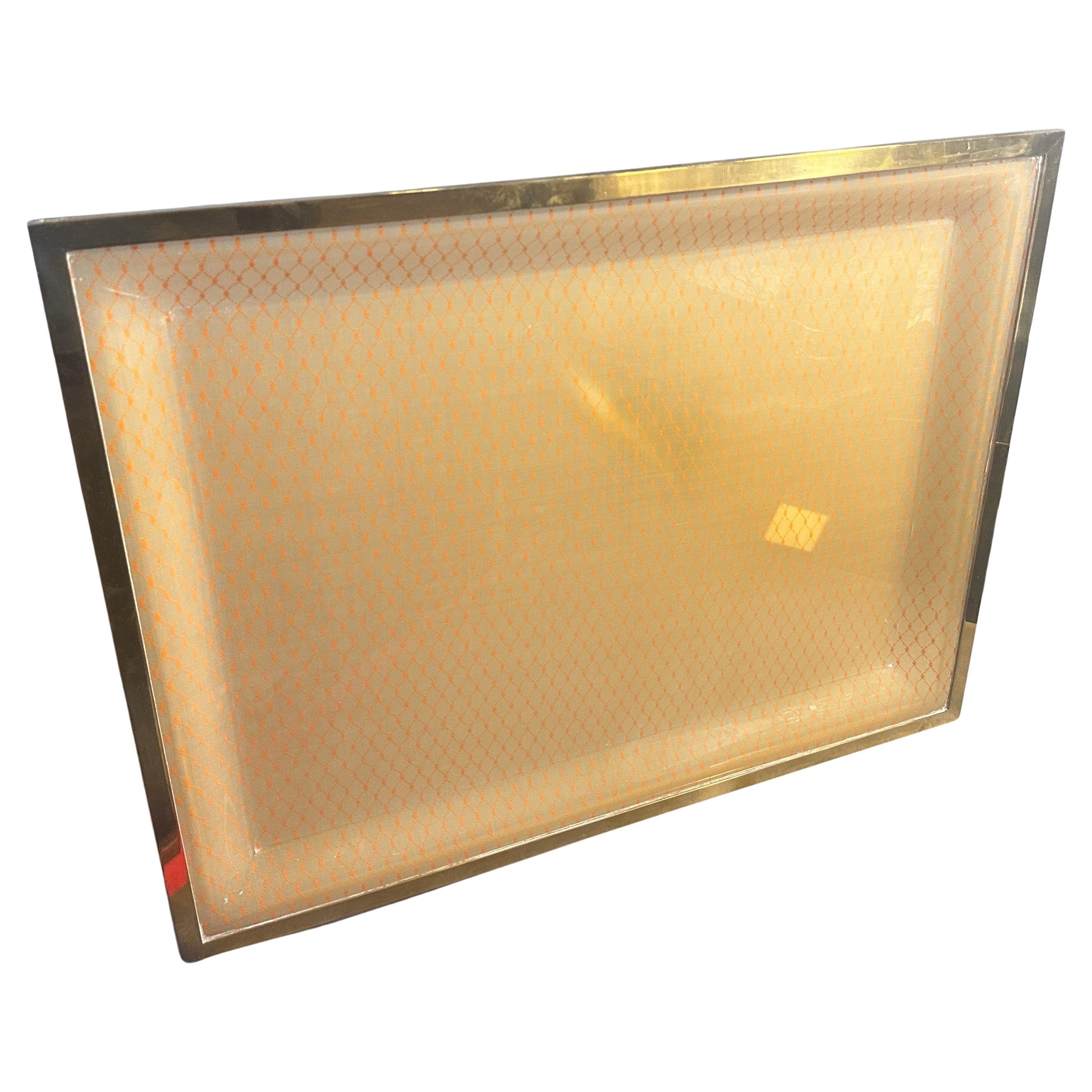 1970er Jahre Mitte des Jahrhunderts Modernes Tablett aus Messing und Plexiglas von Liar of A. Cavalli im Angebot