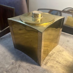 1970s Mid-Century Modern Brass and Silver Plated Italian Ice Bucket