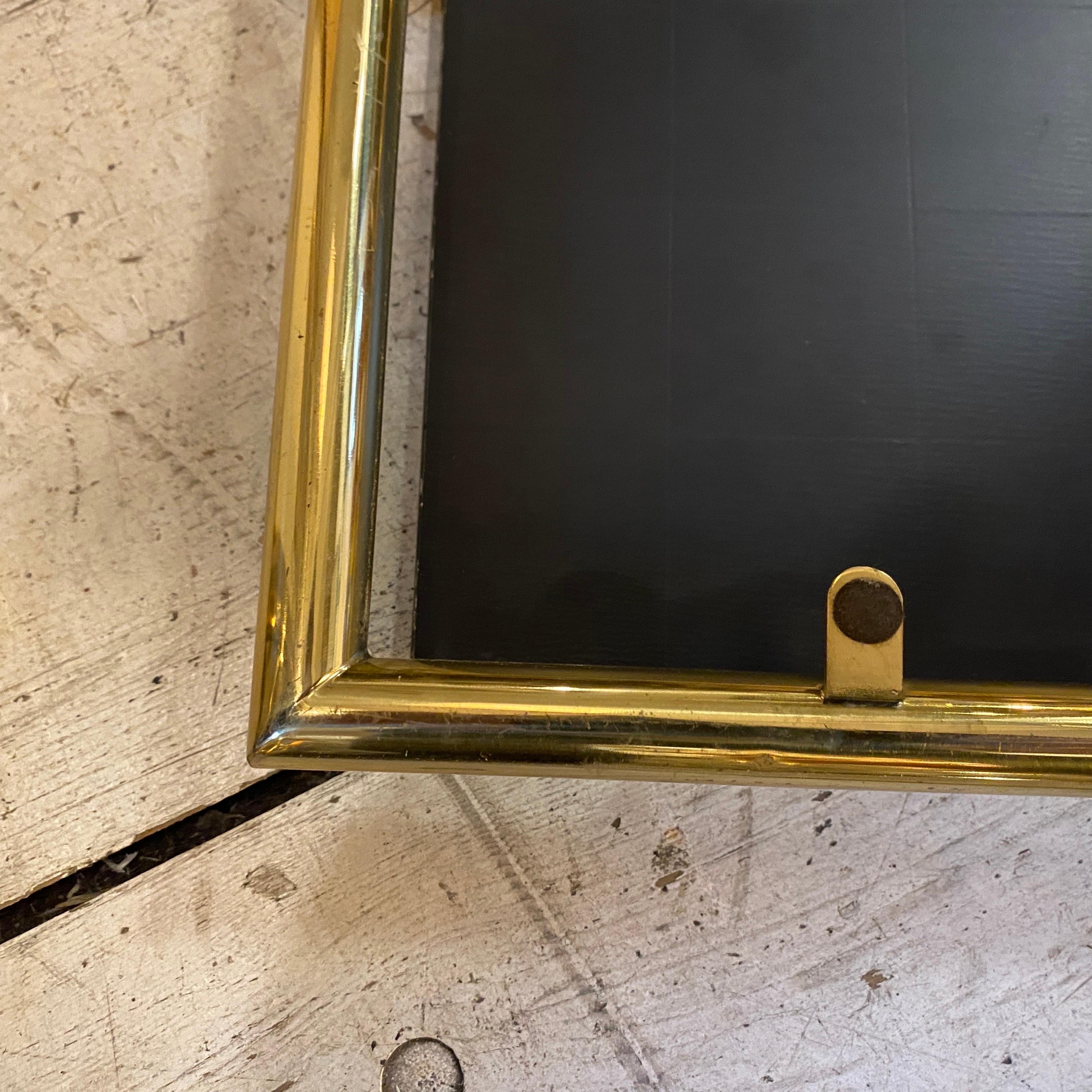 1970s Mid-Century Modern Brass and Smoked Glass Italian Serving Tray For Sale 6