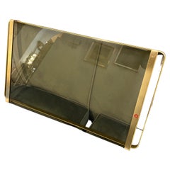 1970s Mid-Century Modern Brass and Smoked Glass Italian Tray by MB