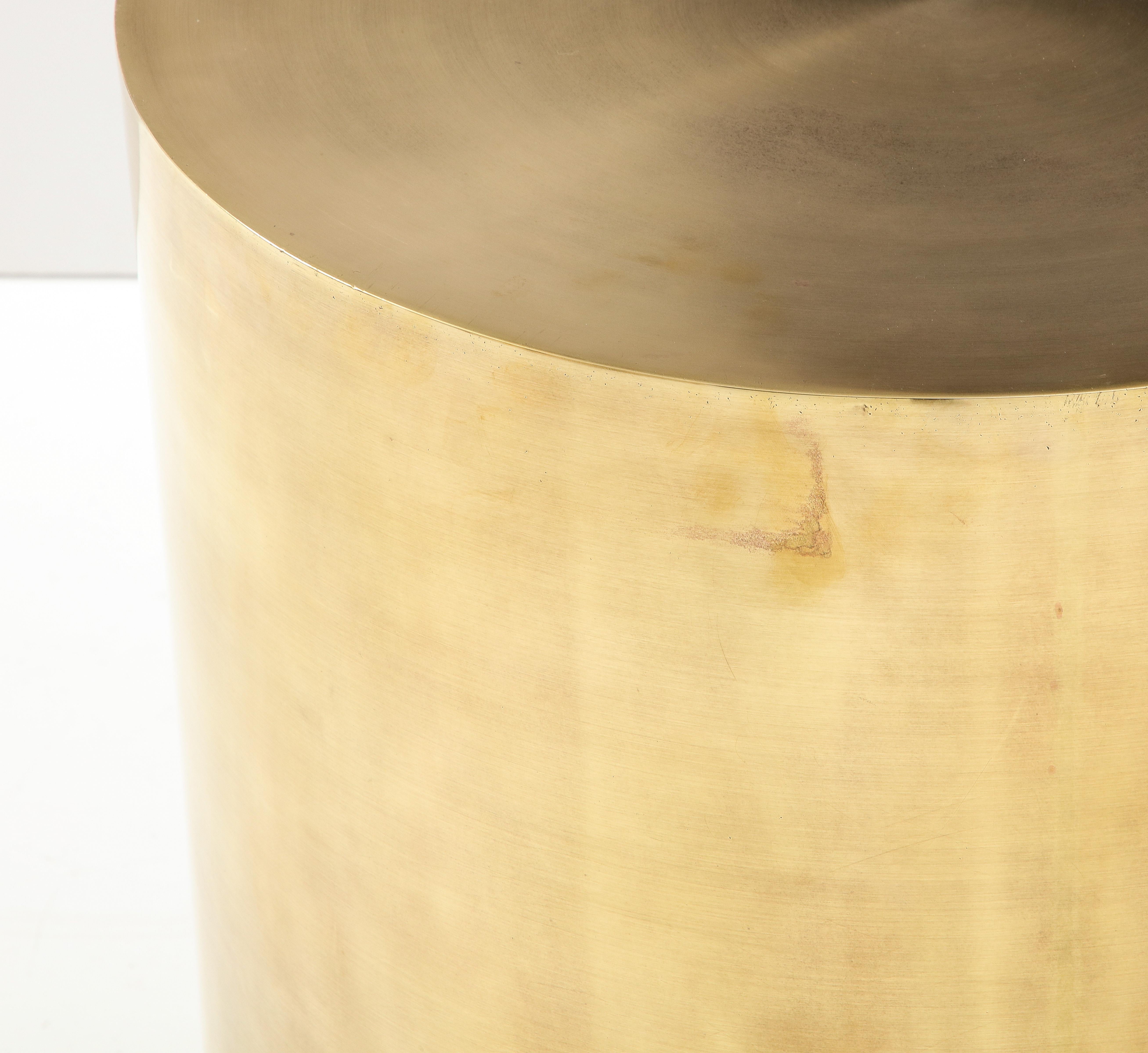 Table de salle à manger à tambour en laiton moderne mi-siècle des années 1970 attribuée à Brueton en vente 7