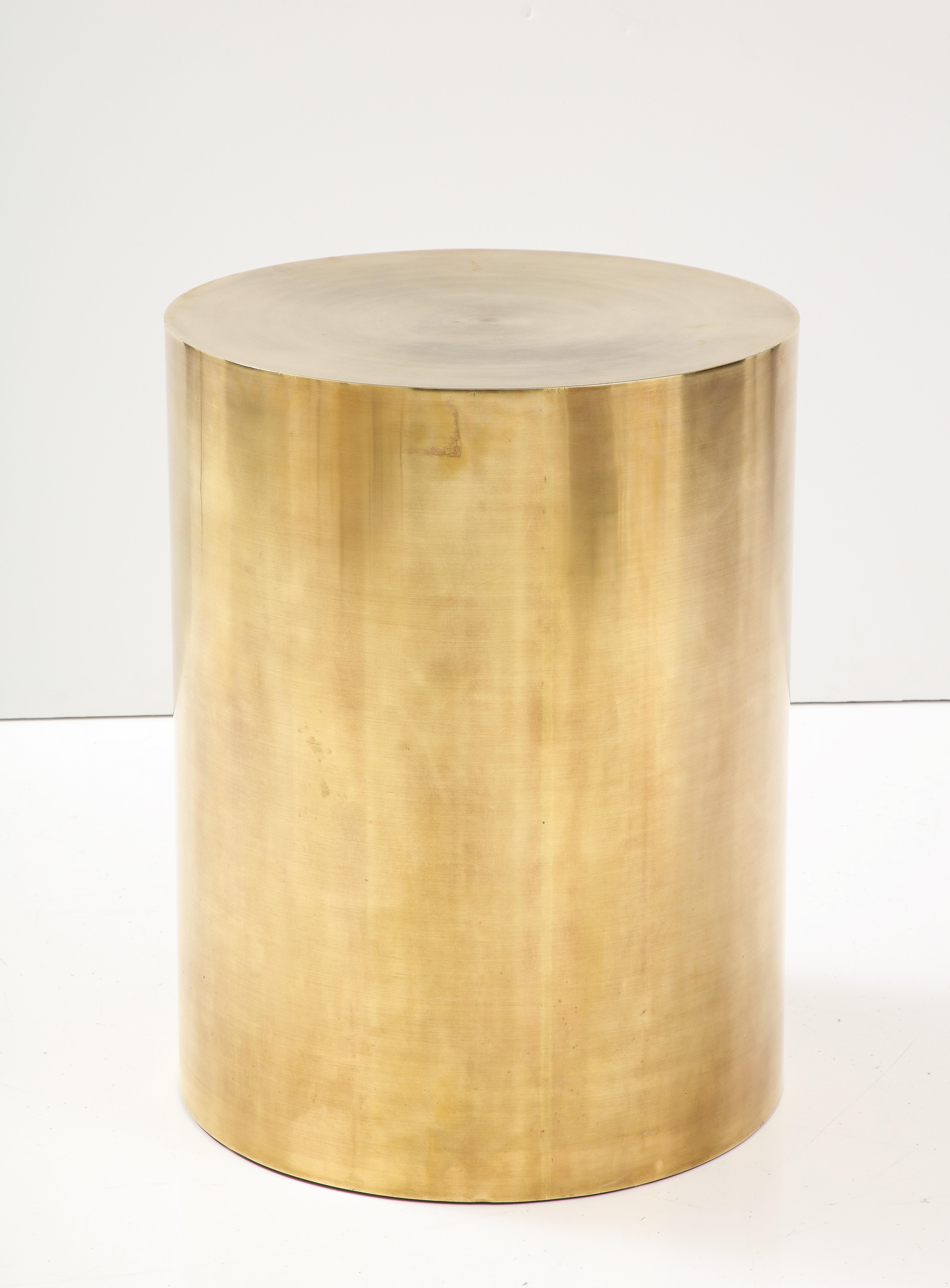 Table de salle à manger à tambour en laiton moderne mi-siècle des années 1970 attribuée à Brueton en vente 8
