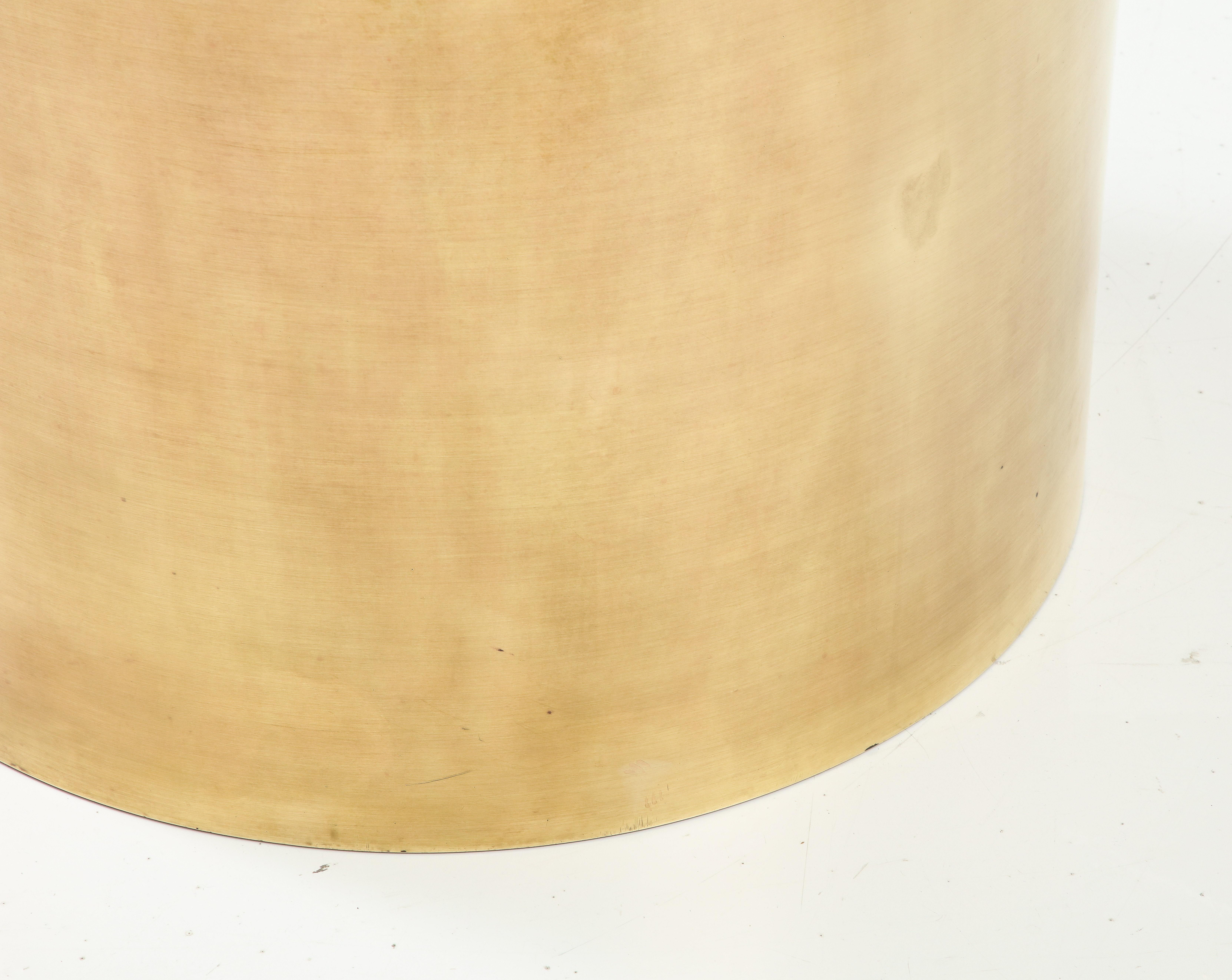 Table de salle à manger à tambour en laiton moderne mi-siècle des années 1970 attribuée à Brueton en vente 1