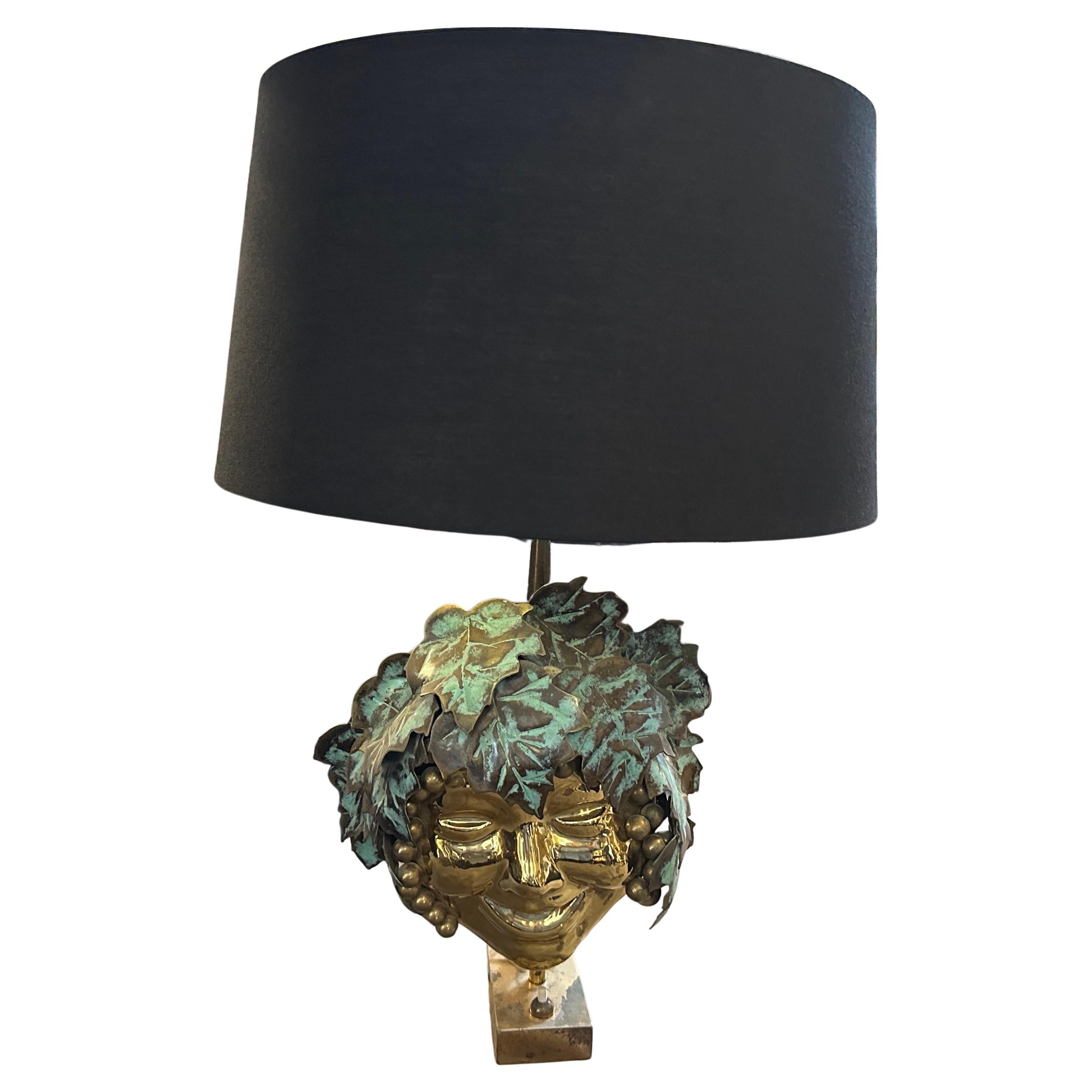 1970s, Mid-Century Modern Brass Italian Bacchus Table Lamp