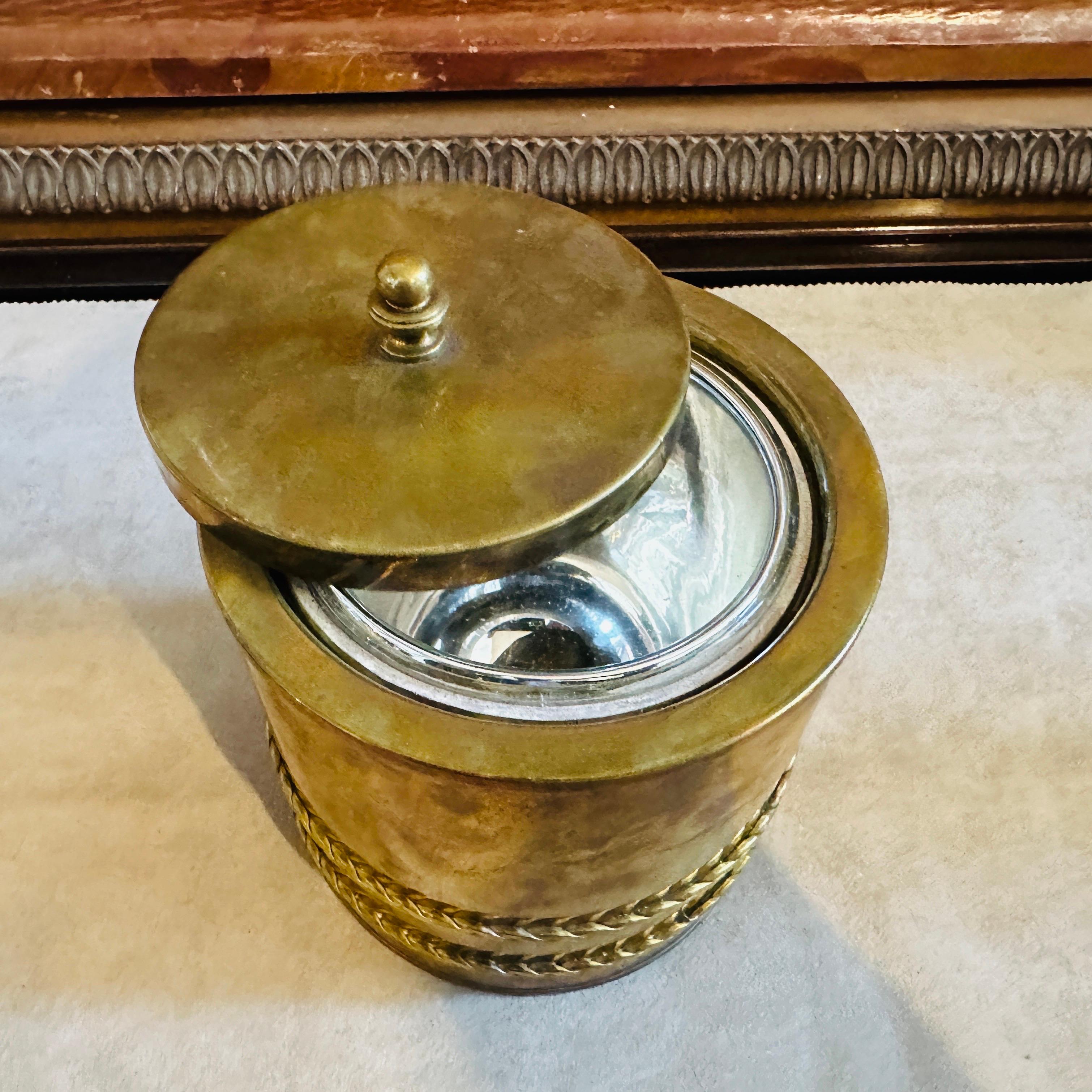 1970s Mid-Century Modern Brass Italian Ice Bucket 1