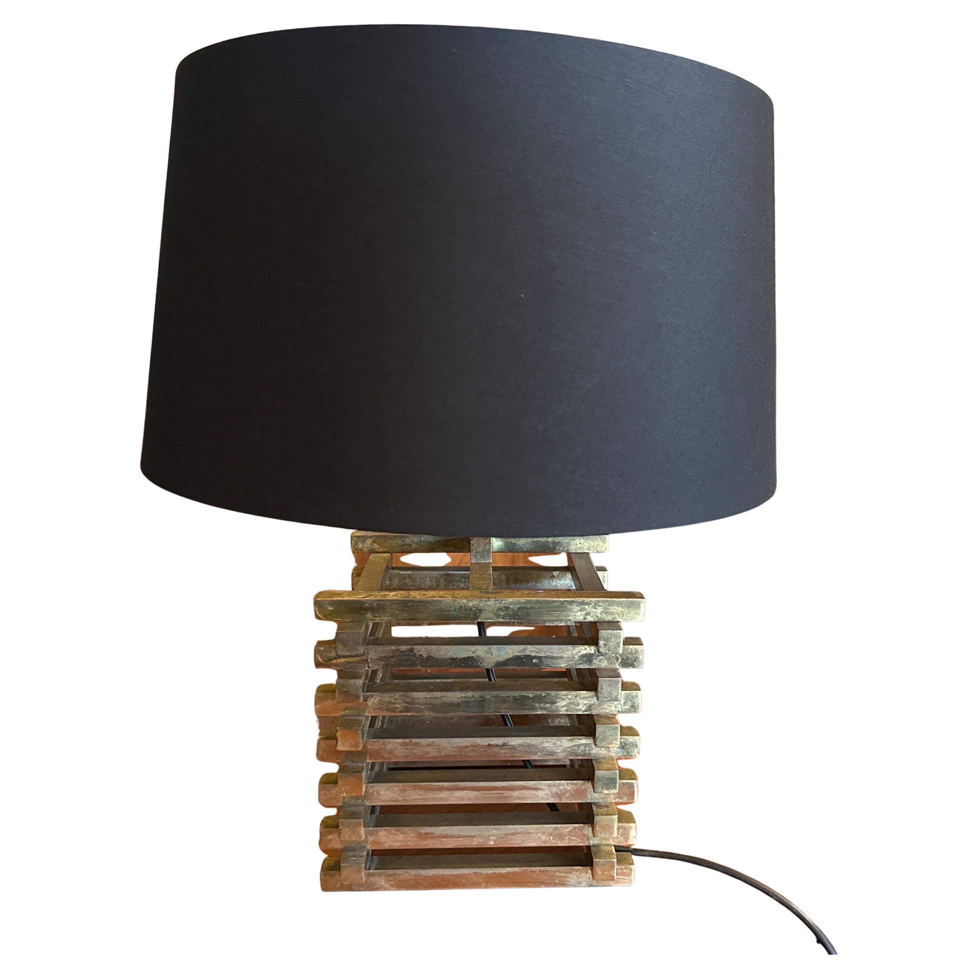 1970s Mid-Century Modern Brass Italian Table Lamp by Romeo Rega