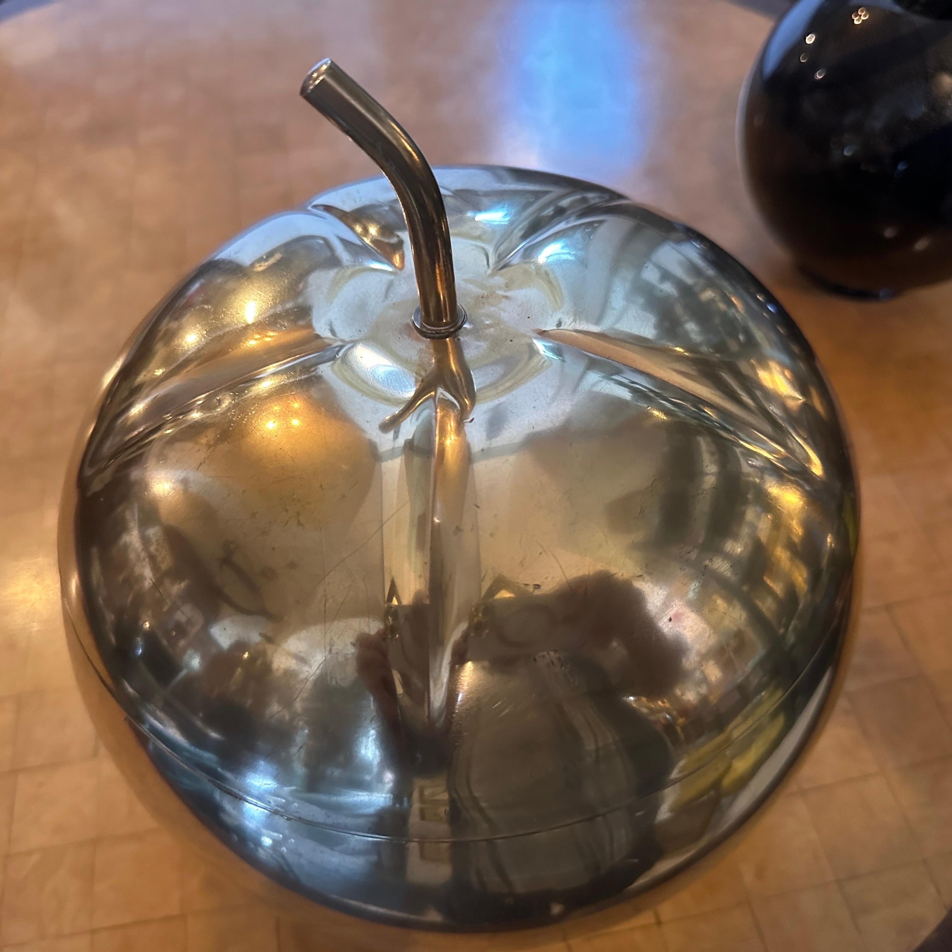 1970s Mid-Century Modern Brass Pumpkin Italian Ice Bucket 5