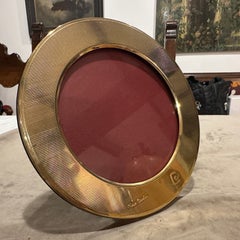 Marco redondo de latón moderno de mediados de siglo de 1970 por Pierre Cardin