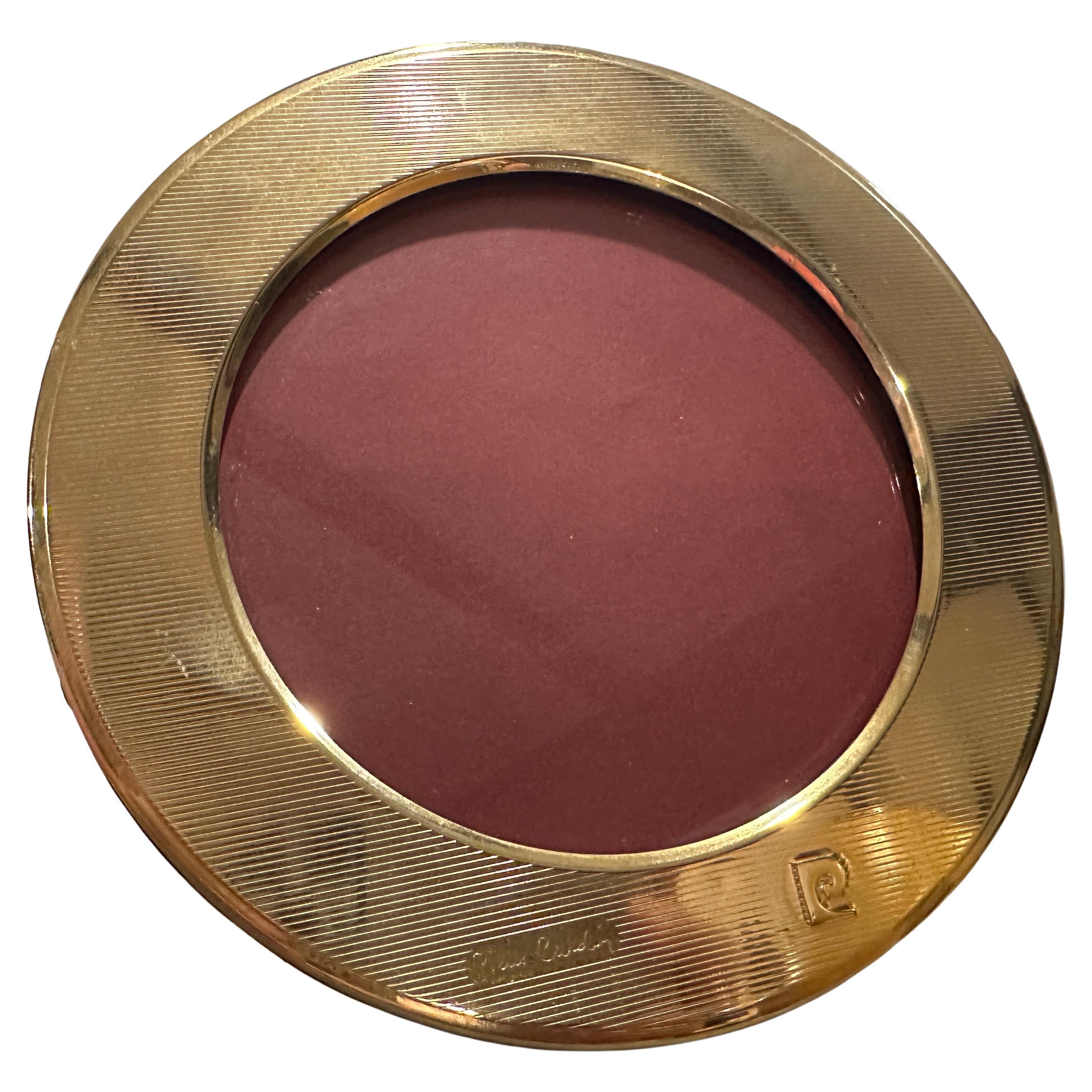 1970er Mid-Century Modern Runder Bilderrahmen aus Messing von Pierre Cardin im Angebot
