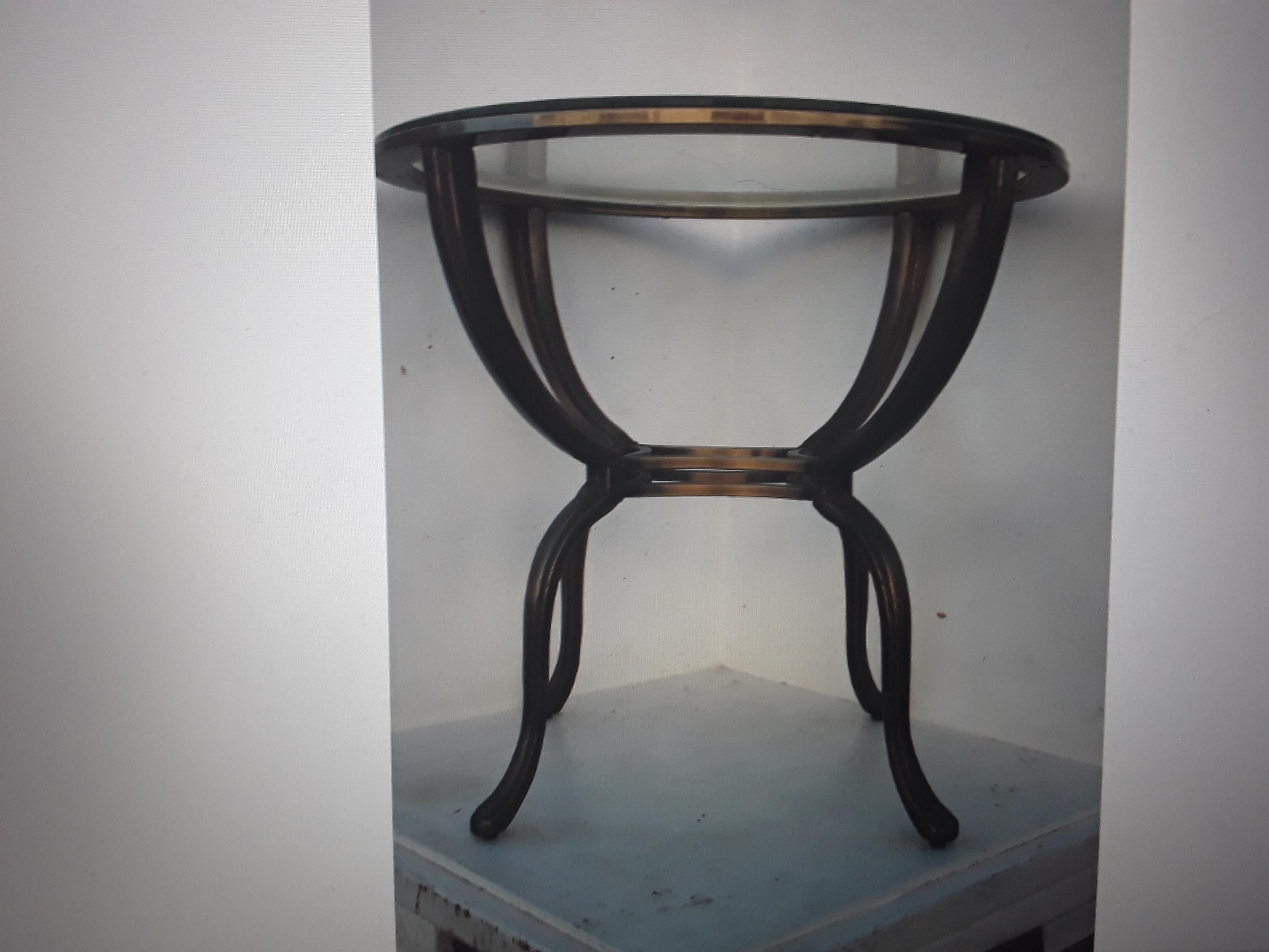 1970's Mid Century Modern Brass Toned Accent/ Side Table For Sale 7