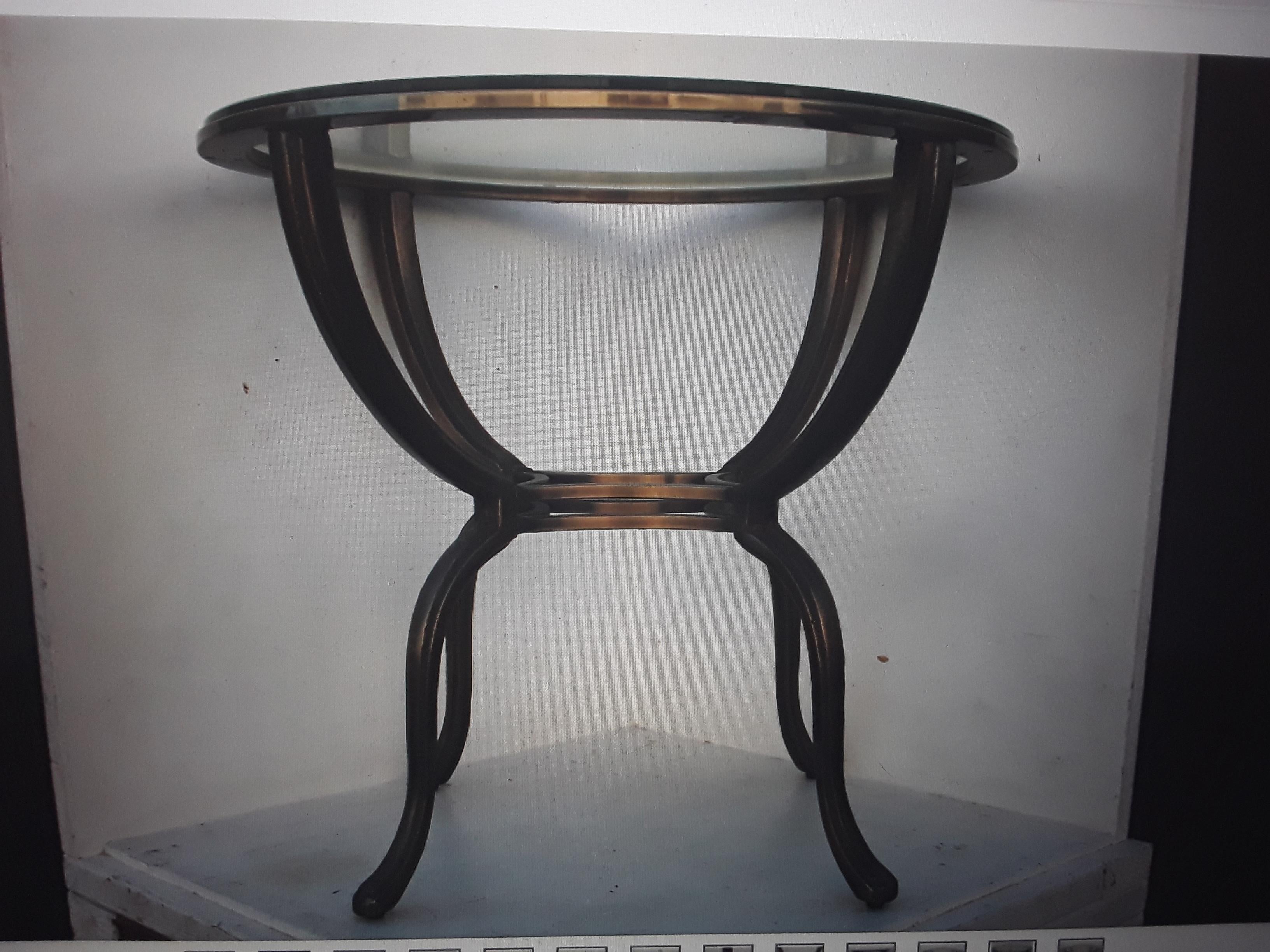 1970's Mid Century Modern Brass Toned Accent/ Side Table For Sale 9