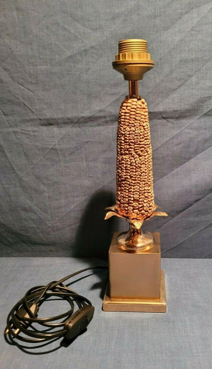 1970's Mid Century Modern Bronze Ear of Corn Table Lamp style of Maison Charles For Sale 5