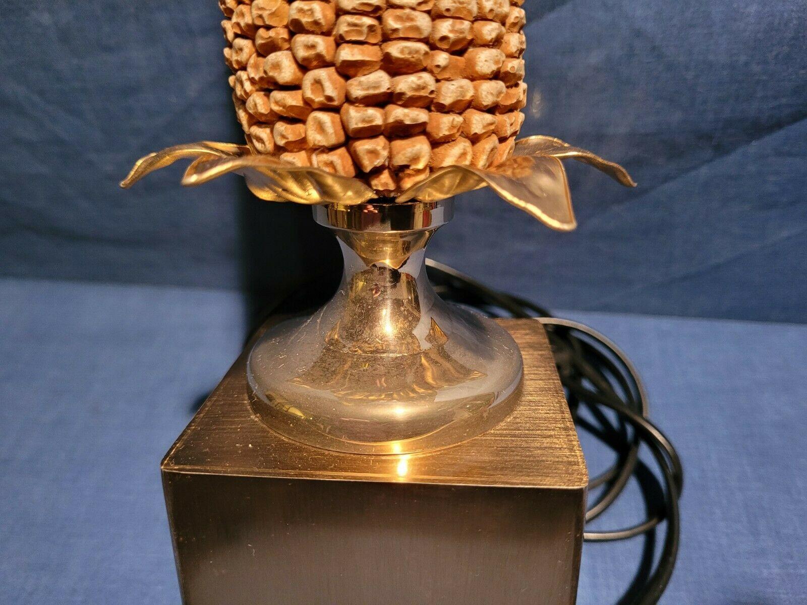 1970's Mid Century Modern Bronze Ear of Corn Table Lamp style of Maison Charles For Sale 1