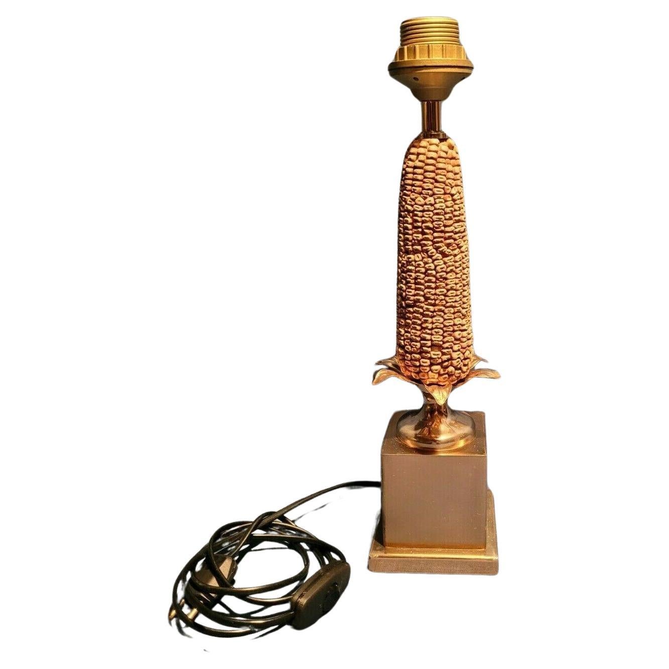 Lampe de table en bronze en forme d'oreille de corne, style Maison Charles, années 1970 en vente