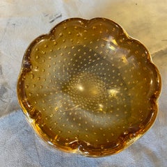 1970s Mid-Century Modern Bullicante Brown Murano Glass Ashtray