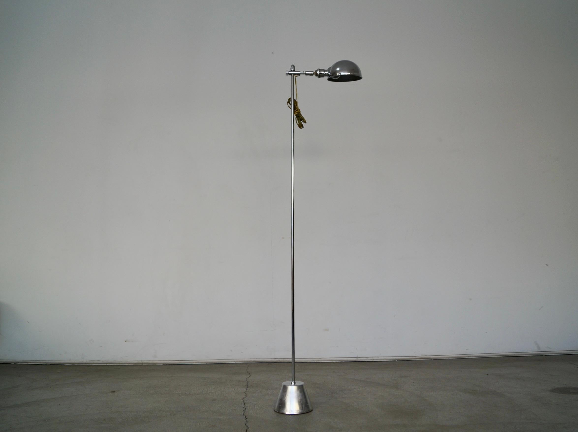 American 1970's Mid-Century Modern Bryant Lighting Adjustable Chrome Floor Lamp For Sale