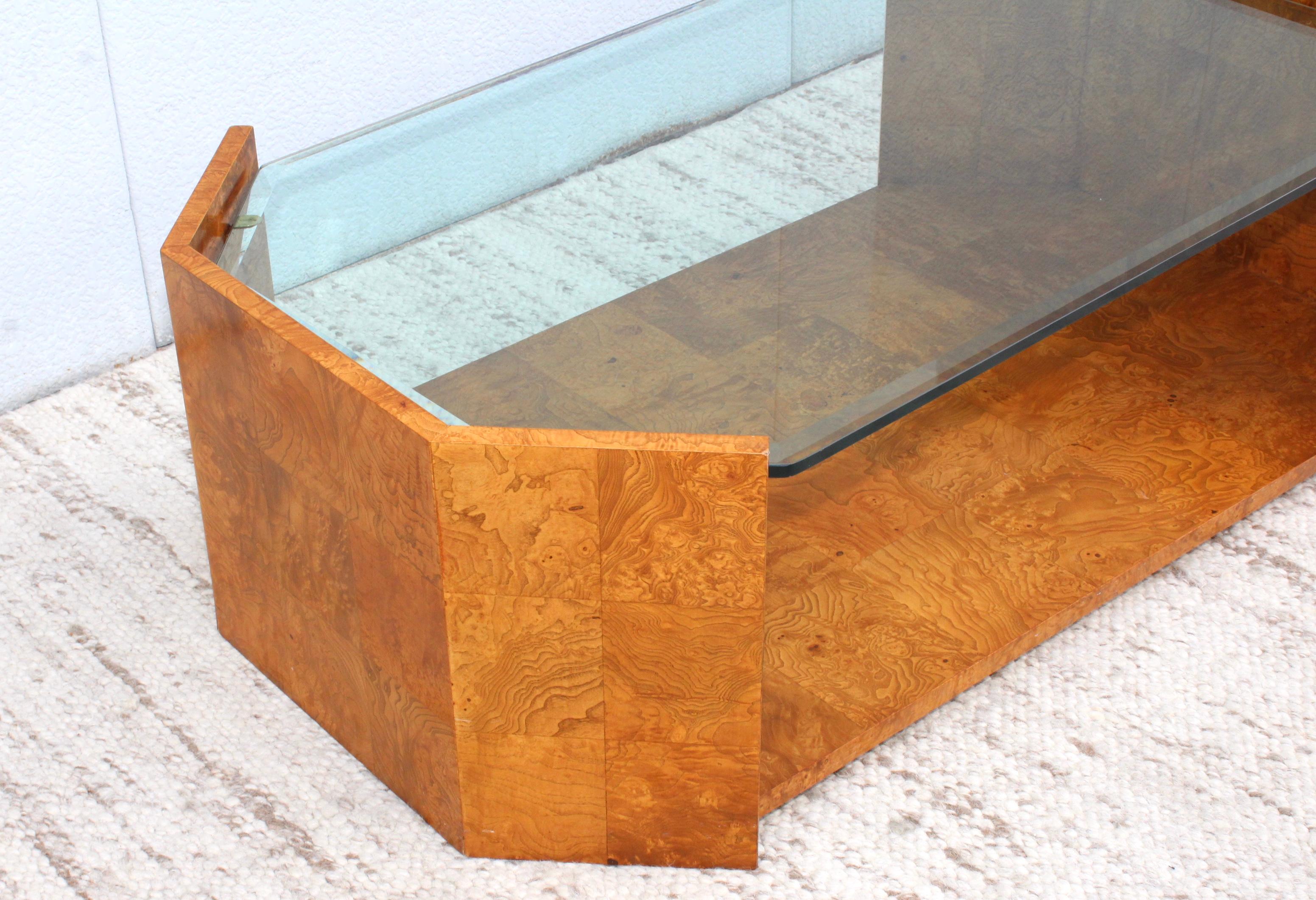 1970s Mid-Century Modern Burl Wood Coffee Table 2