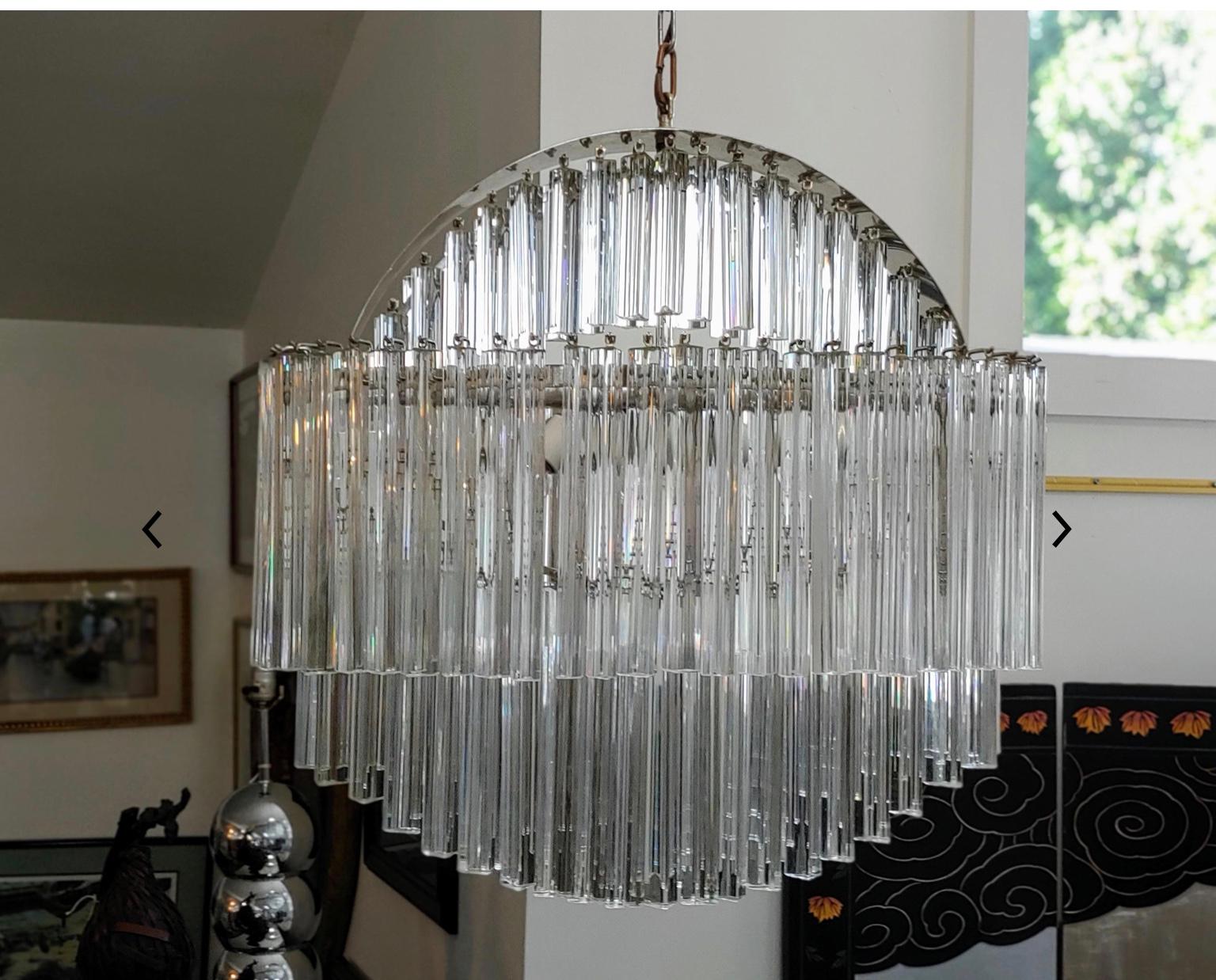 1970s Mid-Century Modern Camer Murano Glass Sculpture Chandelier For Sale 3