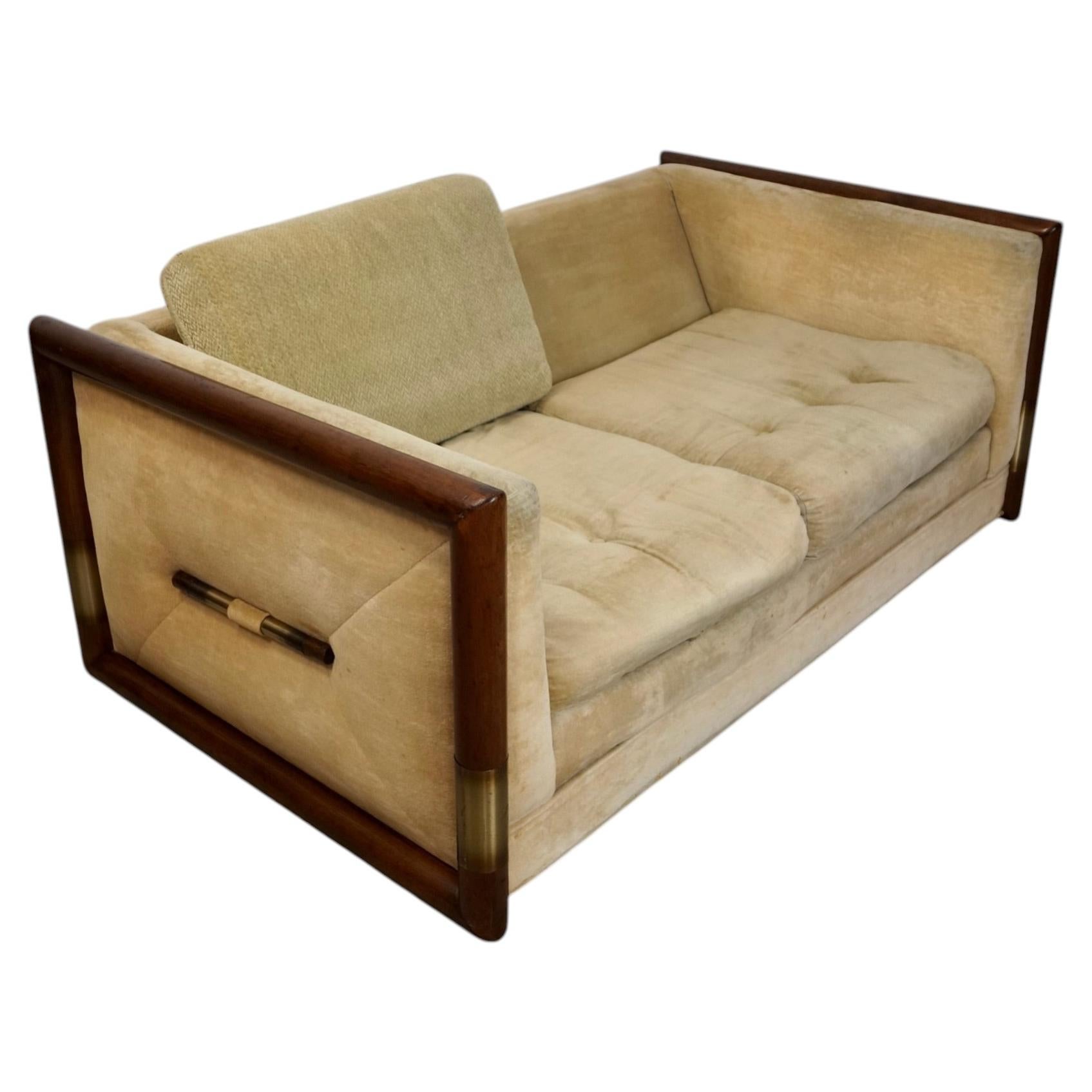 Sofá loveseat de campaña moderno de mediados de siglo de 1970 en venta