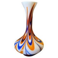 1970s Mid-Century Modern Carlo Moretti Orange and Blue Opaline Vase