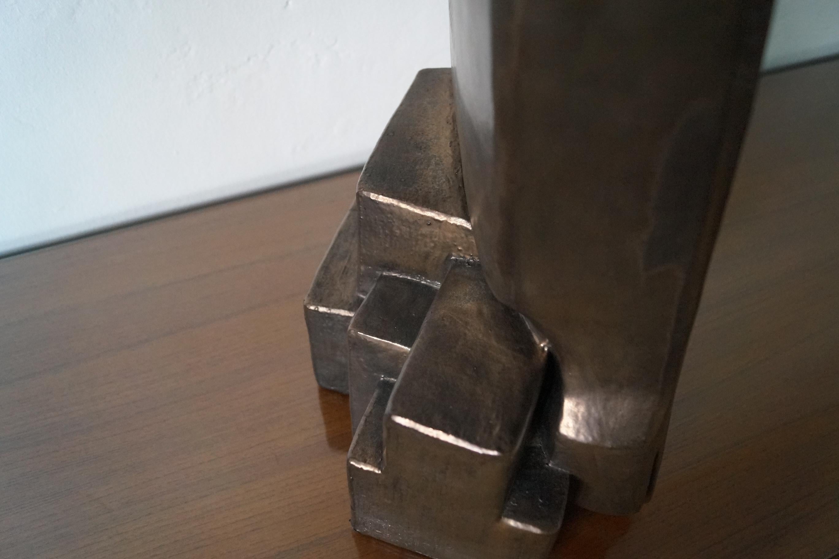 Abstrakte Carole Shulz-Skulptur aus Metallic-Bronze, Mid-Century Modern, 1970er Jahre im Angebot 9