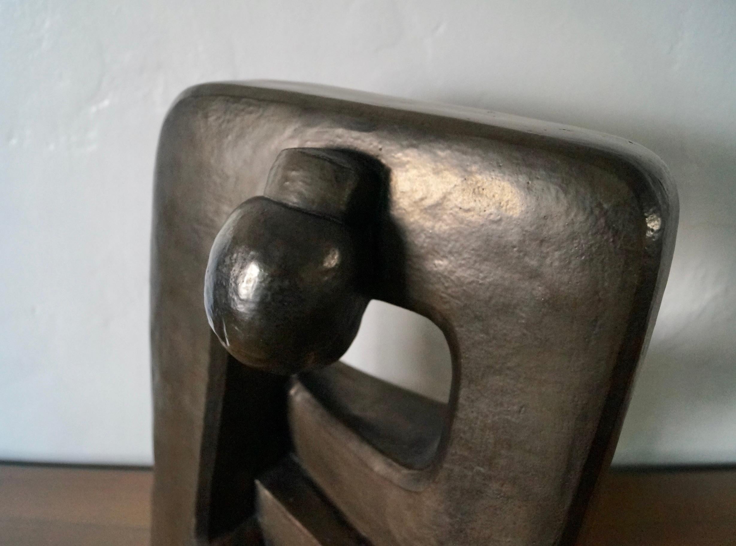 1970's Mid-Century Modern Carole Shulz Metallic Bronze Abstract Sculpture For Sale 2