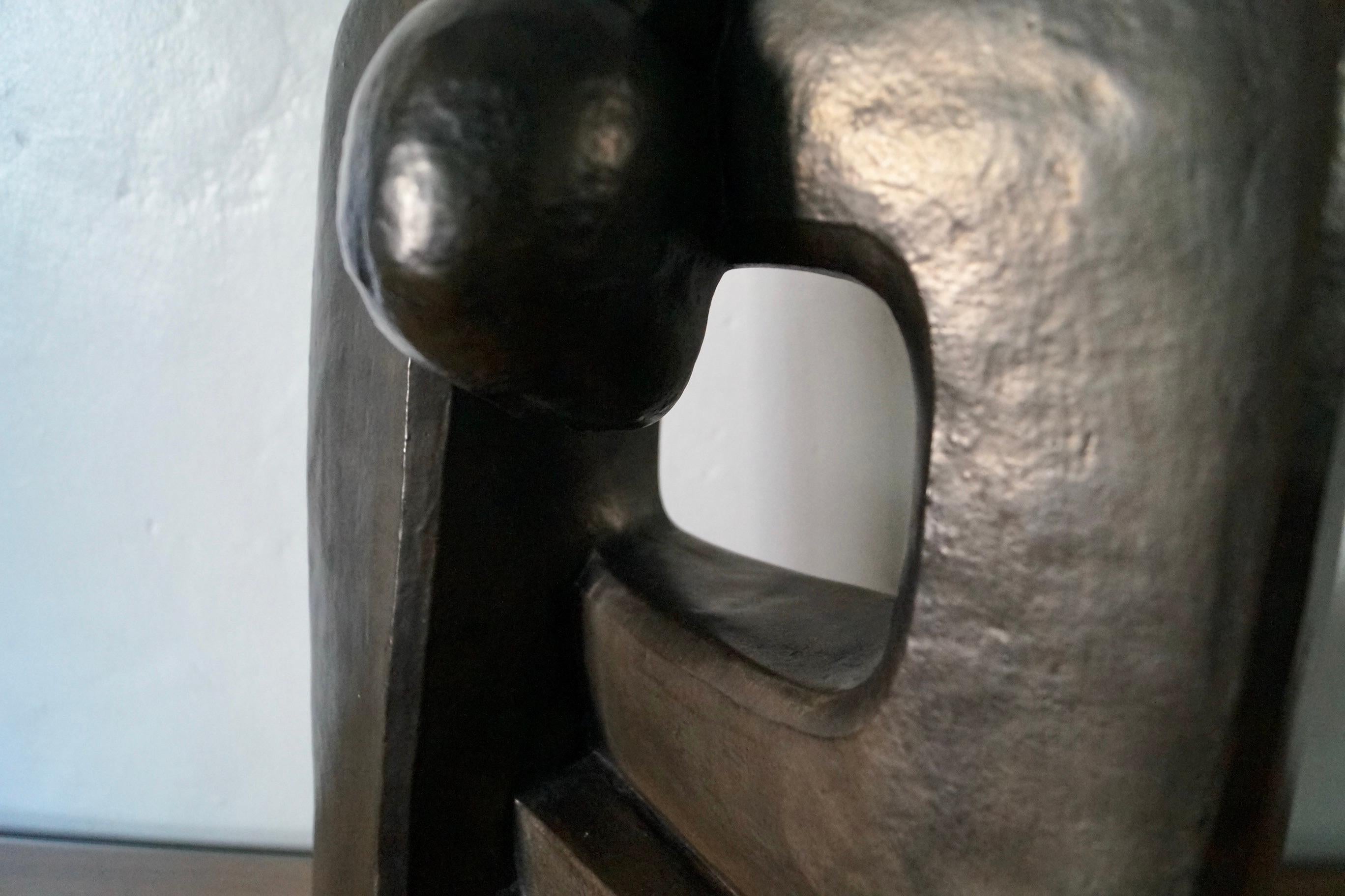 Abstrakte Carole Shulz-Skulptur aus Metallic-Bronze, Mid-Century Modern, 1970er Jahre im Angebot 2