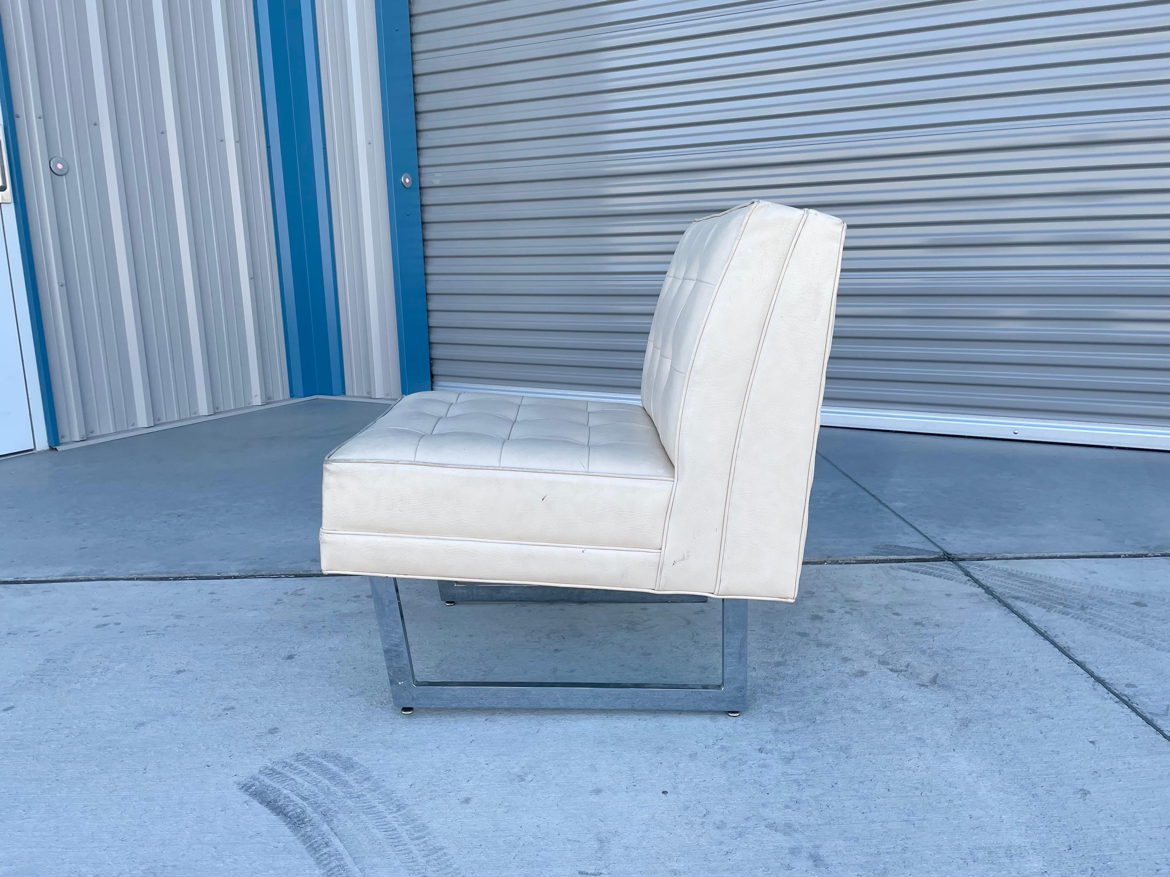1970er Mid Century Modern Chrom und Leder Lounge Stühle - ein Paar im Angebot 4