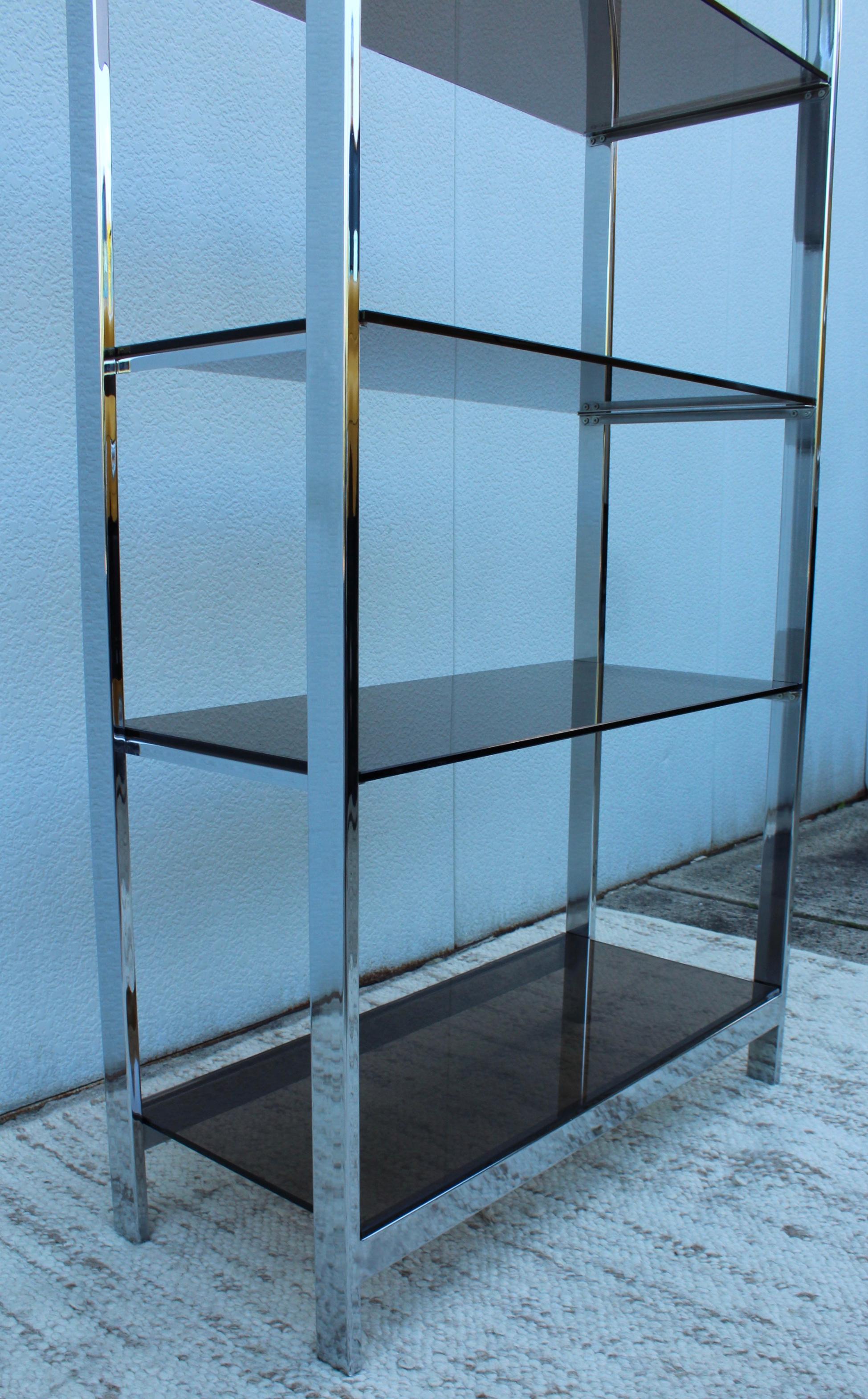 1970's Mid-Century Modern Chrome Arch Etagere For Sale 2