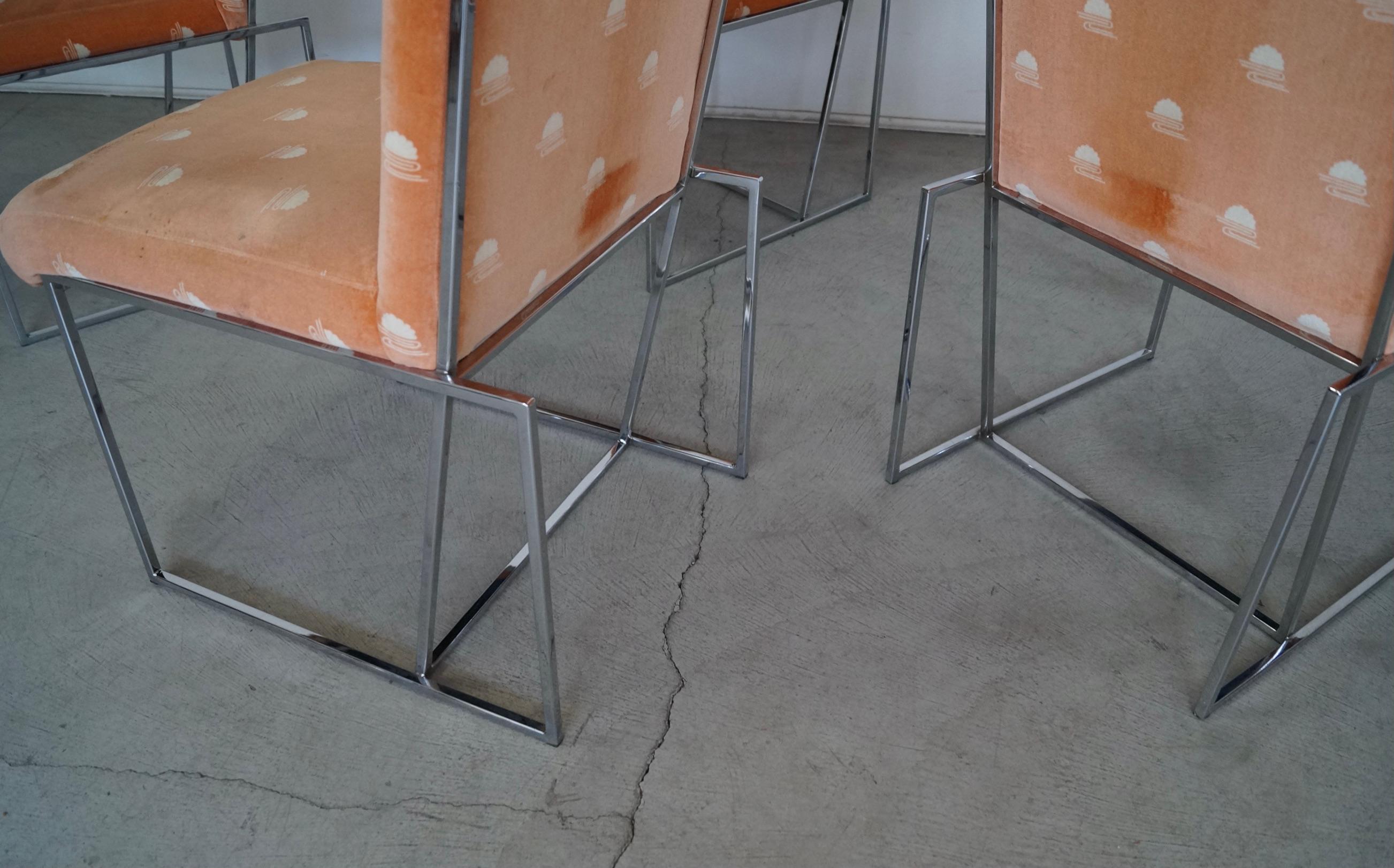 1970's Mid-Century Modern Chrome Dining Chairs, Set of 4 9