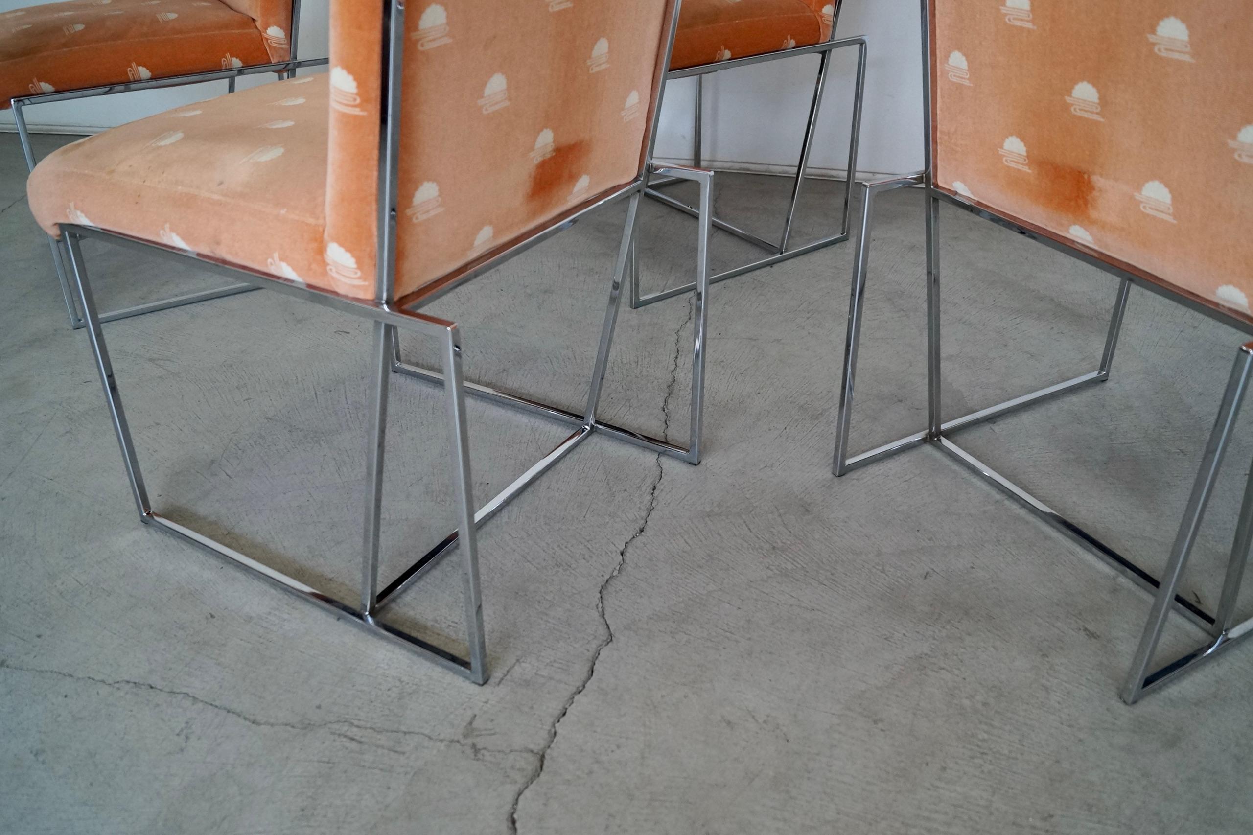 1970's Mid-Century Modern Chrome Dining Chairs, Set of 4 10