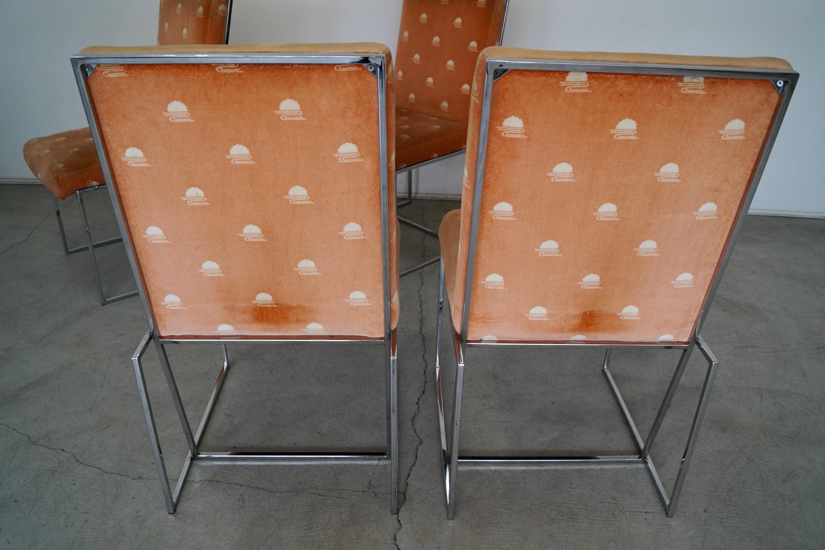 1970's Mid-Century Modern Chrome Dining Chairs, Set of 4 11