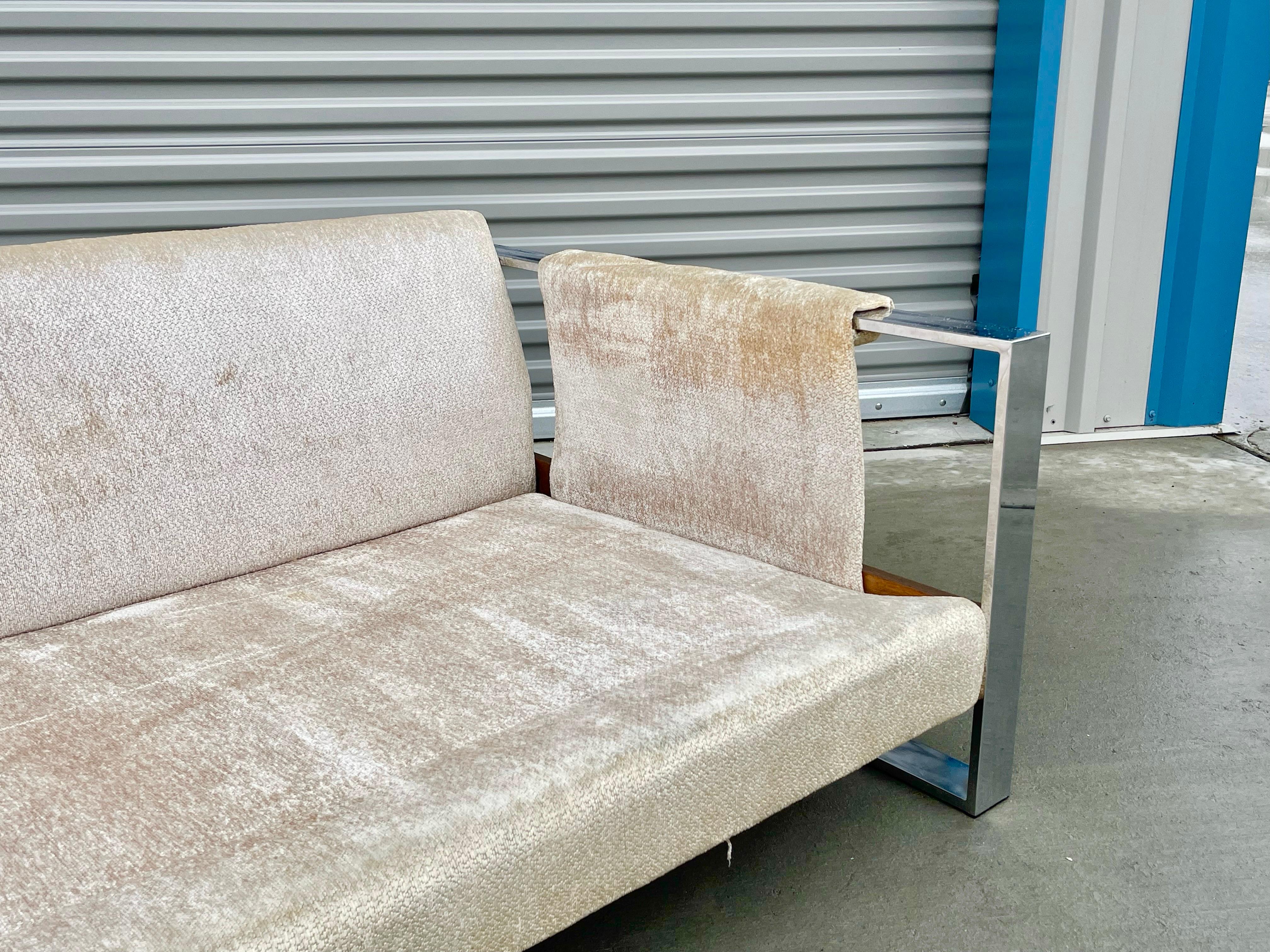1970s Mid Century Modern Chrome Sofa Attributed to Adrian Pearsall For Sale 4