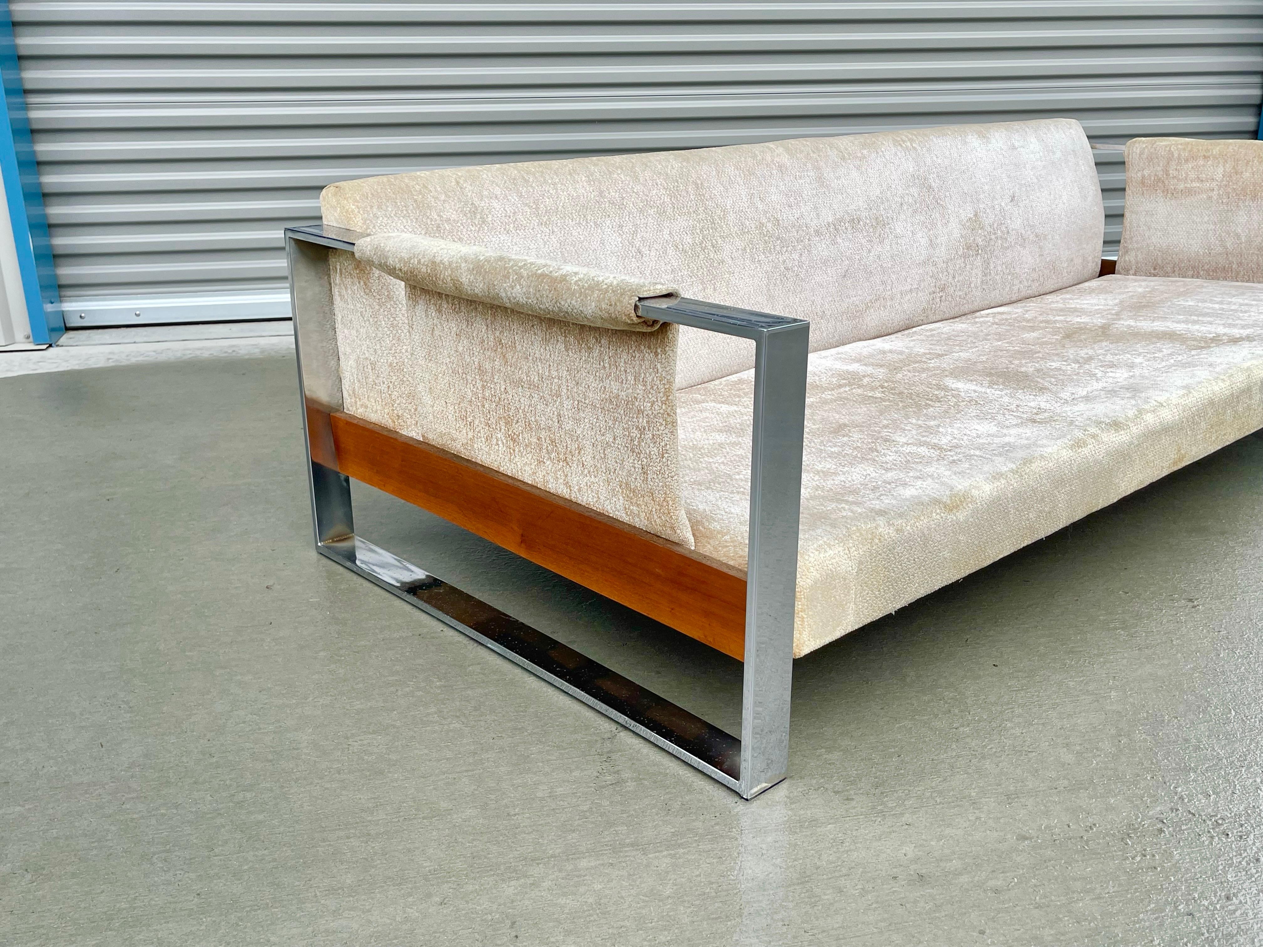 Modernes Chrom-Sofa aus der Mitte des Jahrhunderts, Adrian Pearsall zugeschrieben, 1970er Jahre im Angebot 3