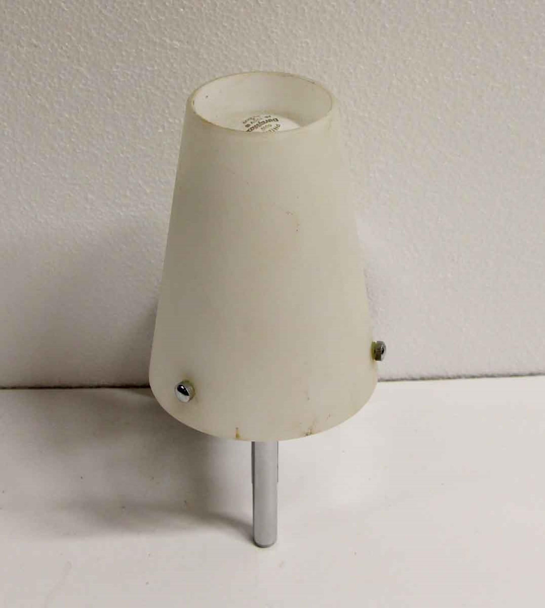 Mid-Century Modern Chrome Sconce White Glass Shade Quantity Available In Good Condition In New York, NY