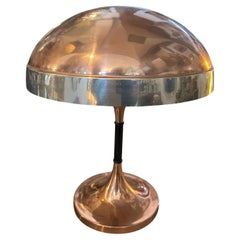 1970s Mid-Century Modern Copper and Steel Italian Table Lamp