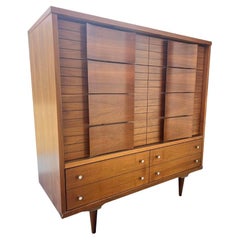 1970s Mid Century Modern Designer Tall Dresser Highboy