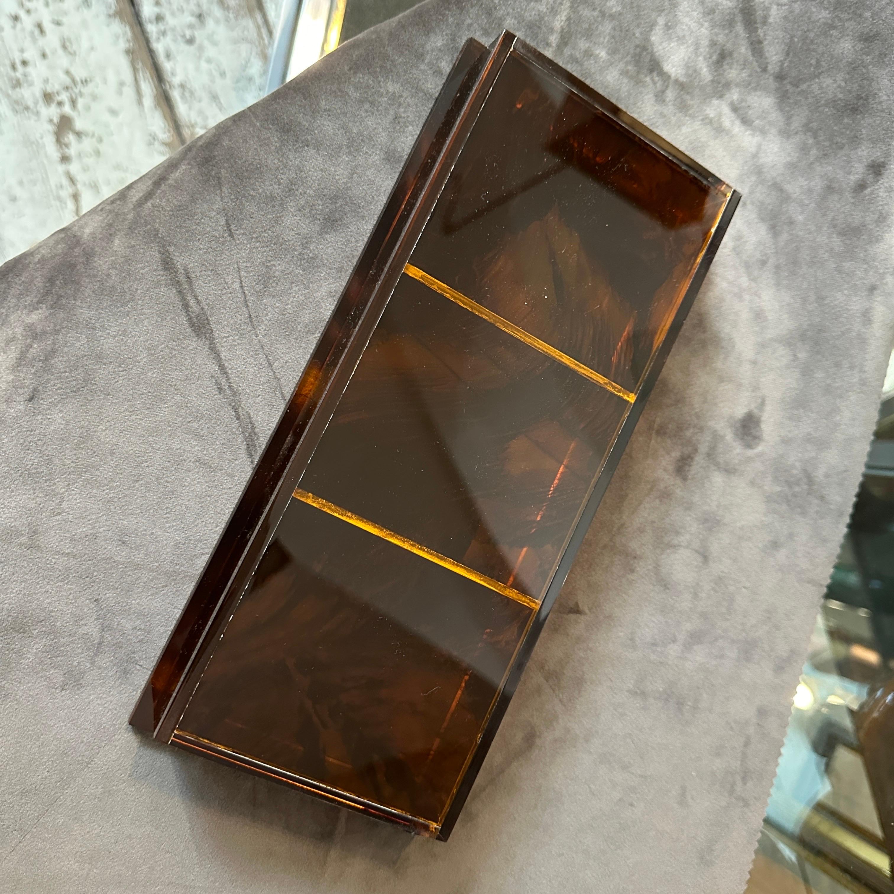 Joyero italiano falso de carey y lucita de mediados de siglo XX en venta 3
