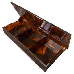 1970s Mid-Century Modern fake Tortoiseshell Lucite Italian Jewelry Box (boîte à bijoux italienne en écaille)
