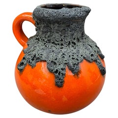 1970s Mid-Century Modern Fat Lava Ceramic German Jug Vase by Roth Keramik