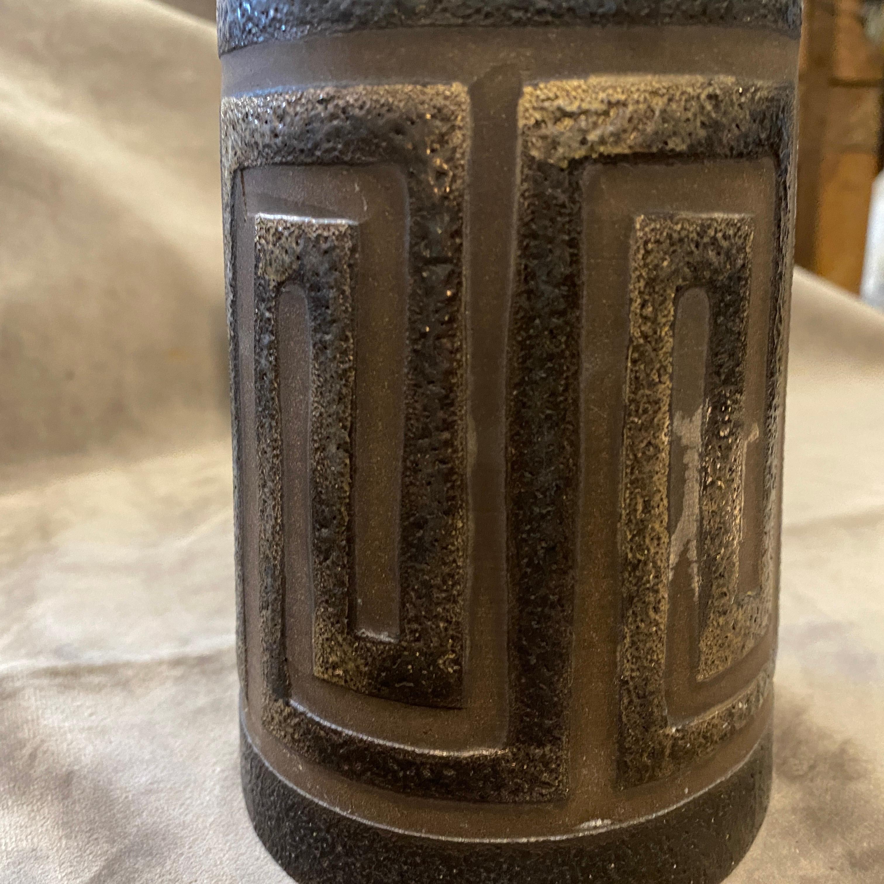 1970s Mid-Century Modern Fat Lava Ceramic Jug Vase by Ceramano 1