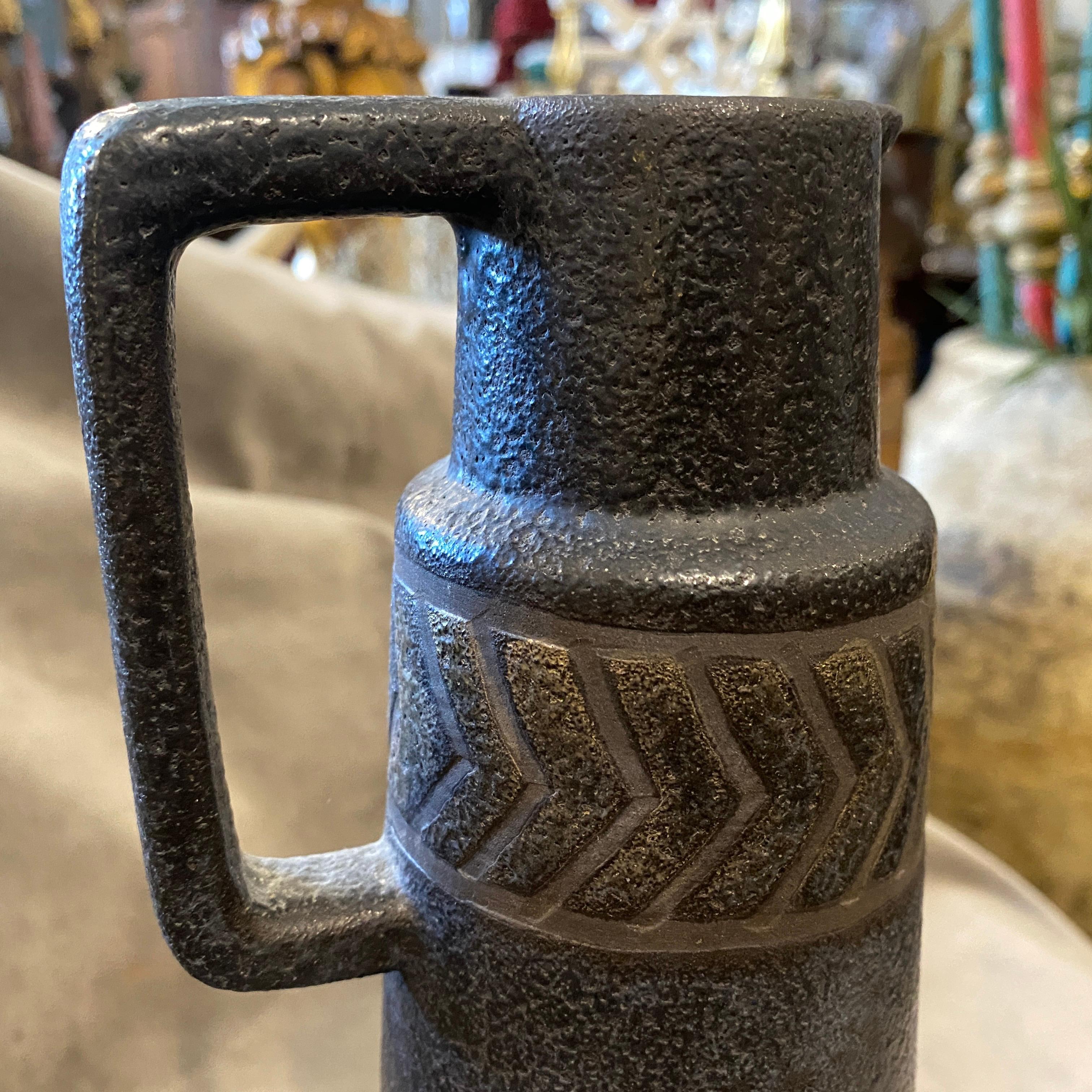 1970s Mid-Century Modern Fat Lava Ceramic Jug Vase by Ceramano 2